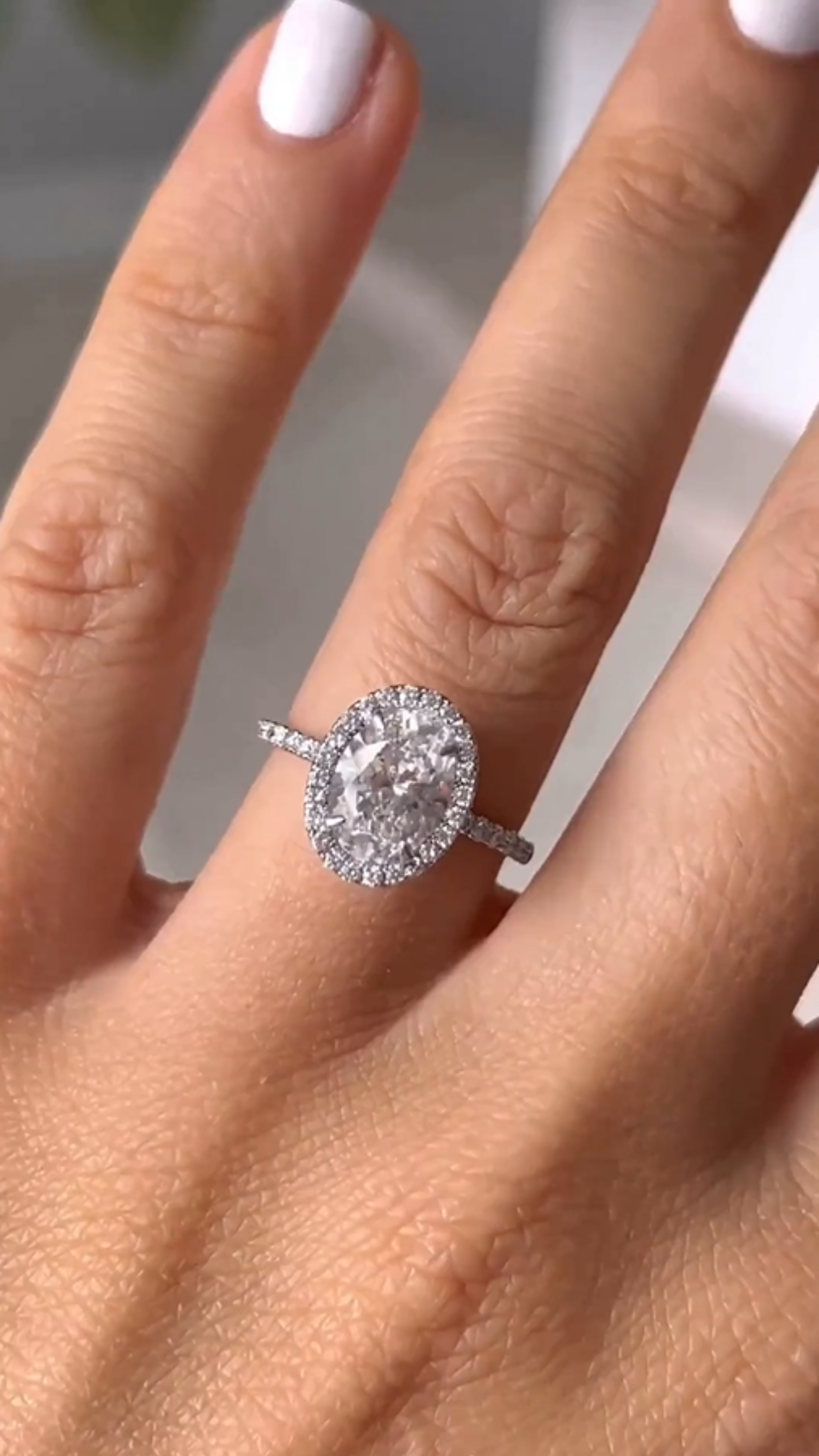 1.25 Carat Oval Cut Halo Diamond Engagement Ring - Evara Jewelry LLC