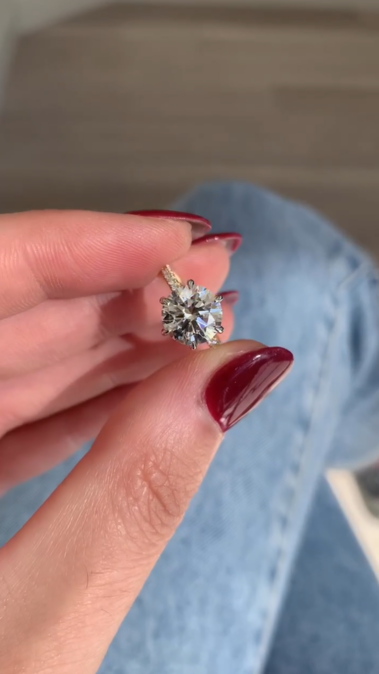 2.50 Carat Round Cut 6 Prongs Engagement Ring with Pave Diamond Band - Evara Jewelry LLC