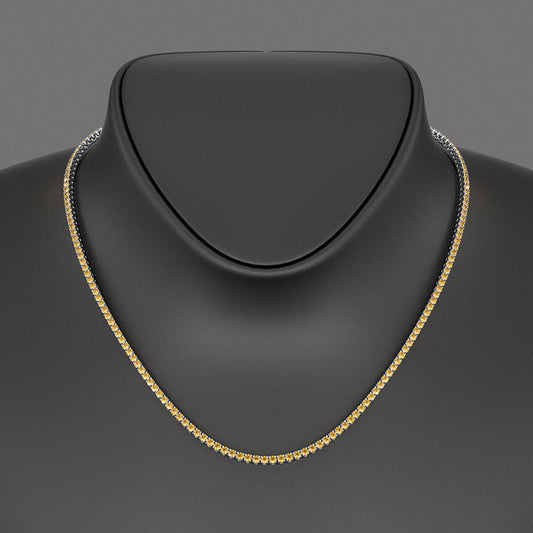 Yellow Sapphire Tennis Necklace in 14K/18K Yellow Gold