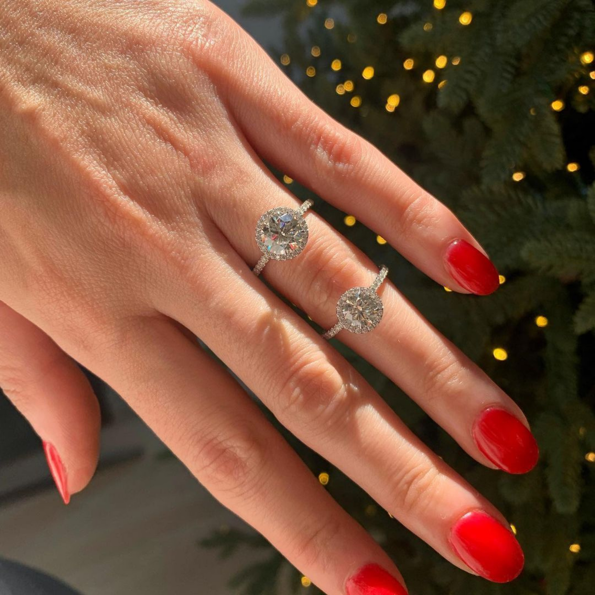 2 Carat Round Cut Halo Diamond Classic Engagement Ring - Evara Jewelry LLC