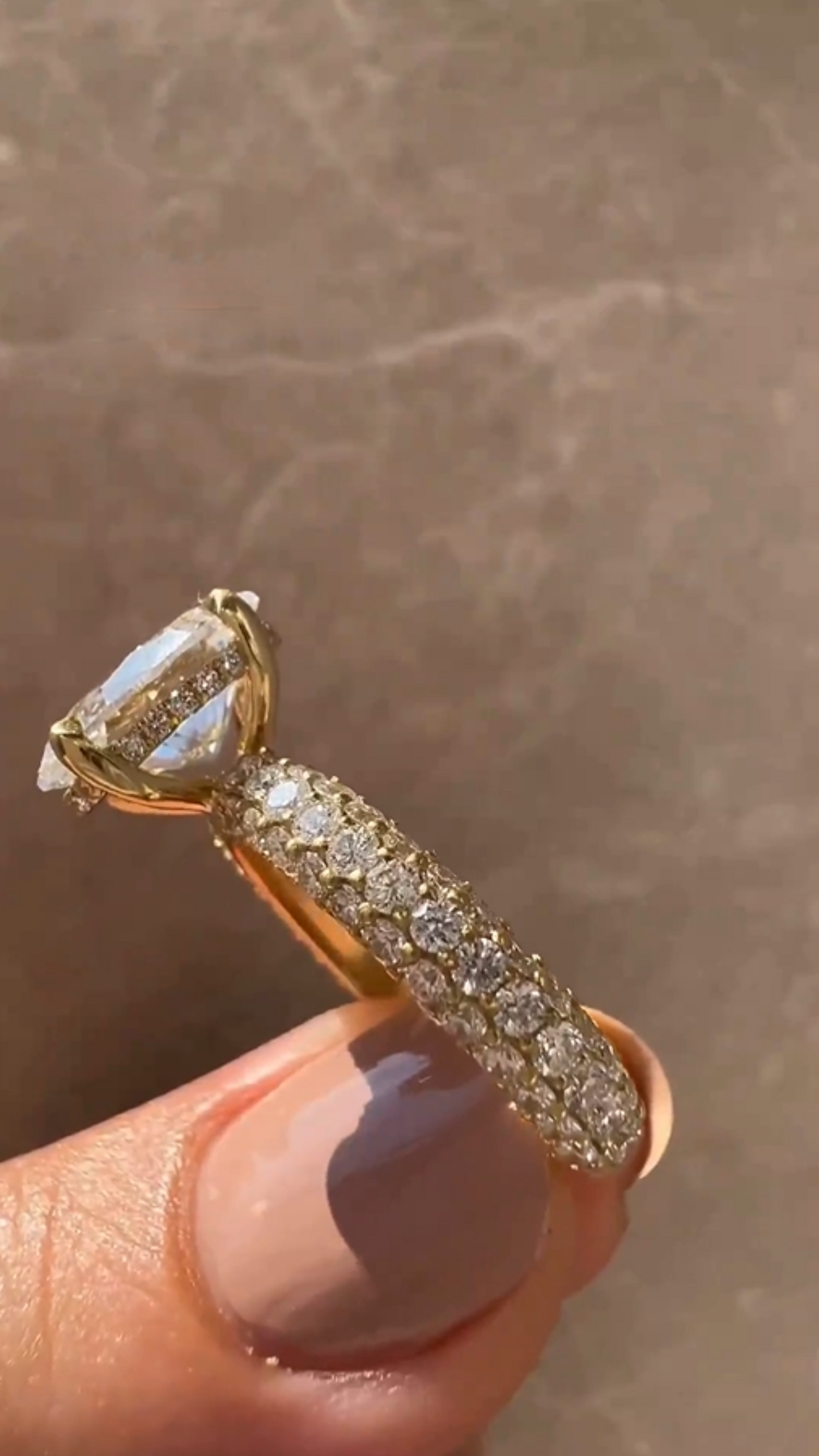 3 Carat Oval Cut Pave Band Engagement Ring - Evara Jewelry LLC