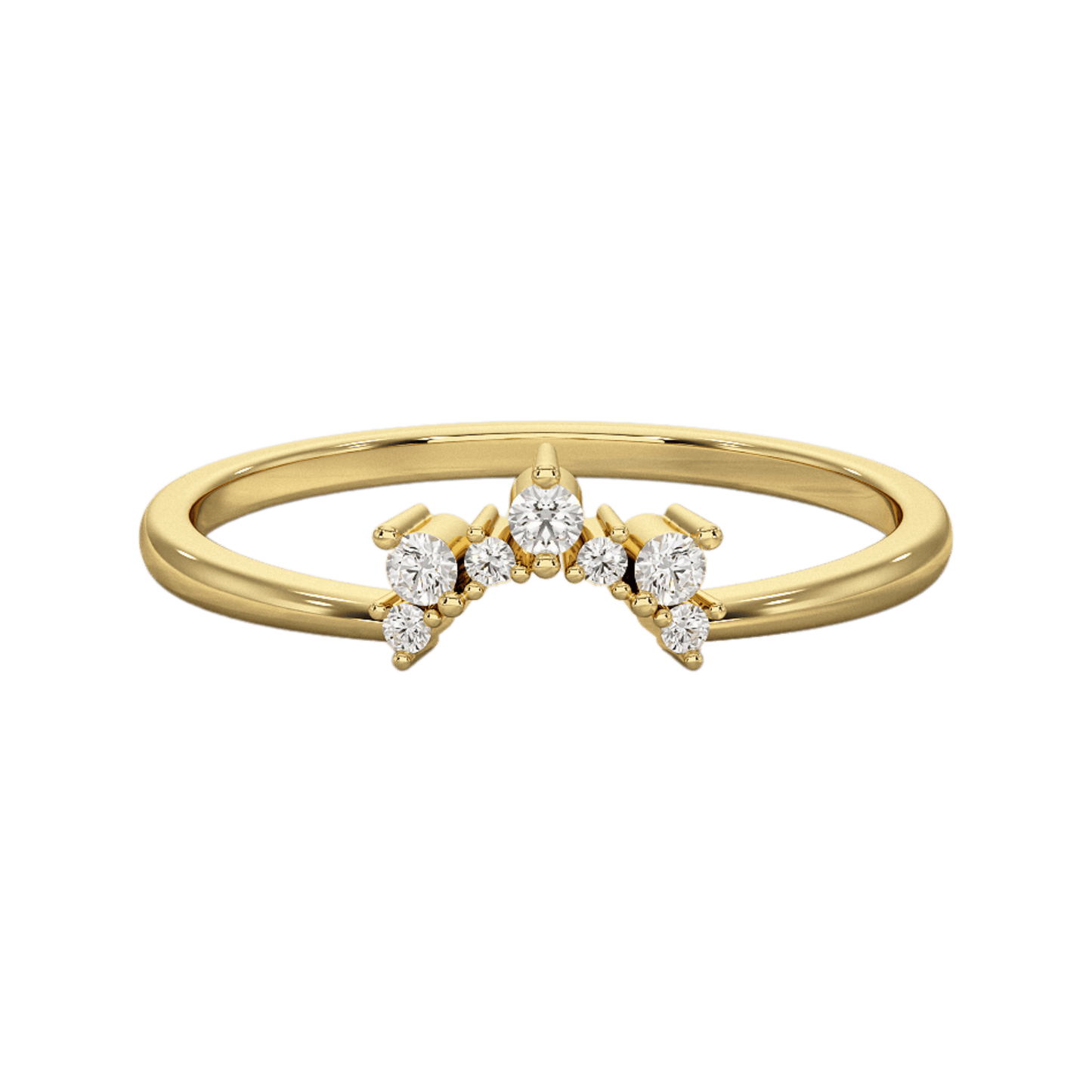 Classic Curved Diamond Contour Band