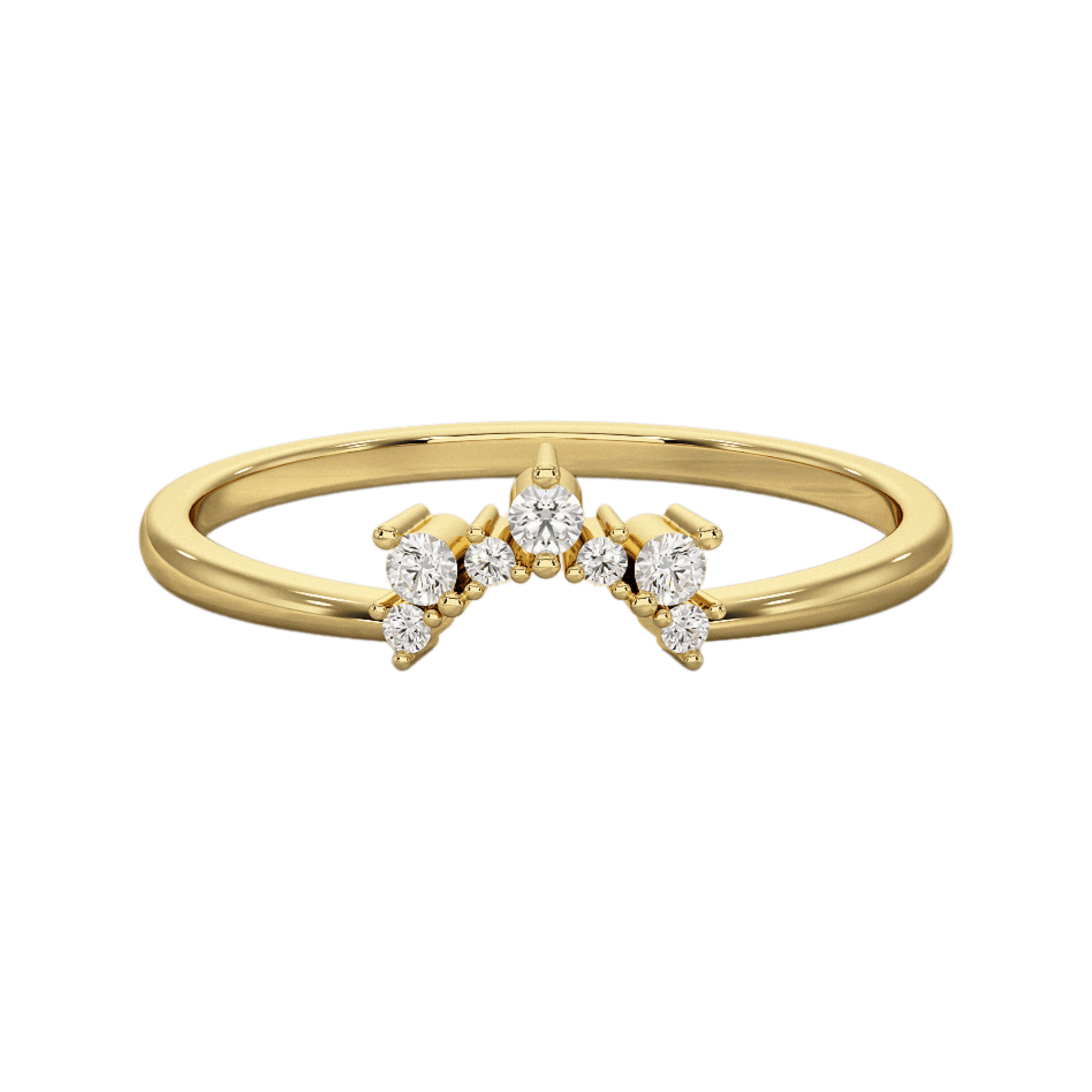 Classic Curved Diamond Contour Band