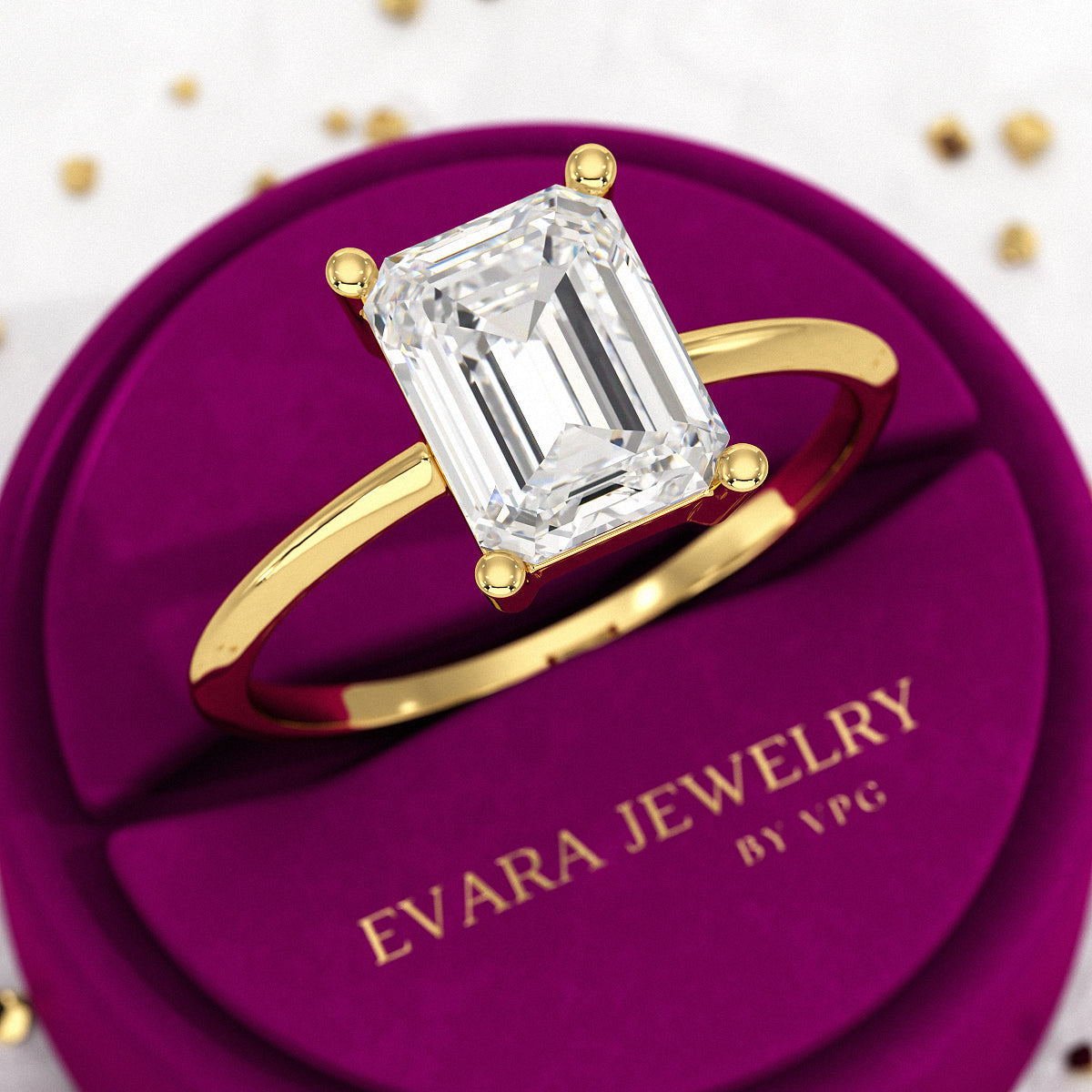 2 Carat Emerald Cut Diamond Knife Edge Solitaire Engagement Ring
