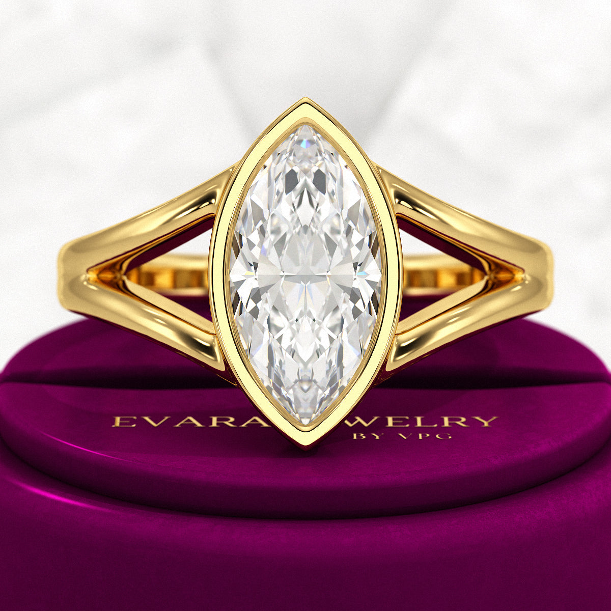 1.50 Carat Marquise Cut Modern Lab Grown Diamond Solitaire Ring - Evara Jewelry LLC