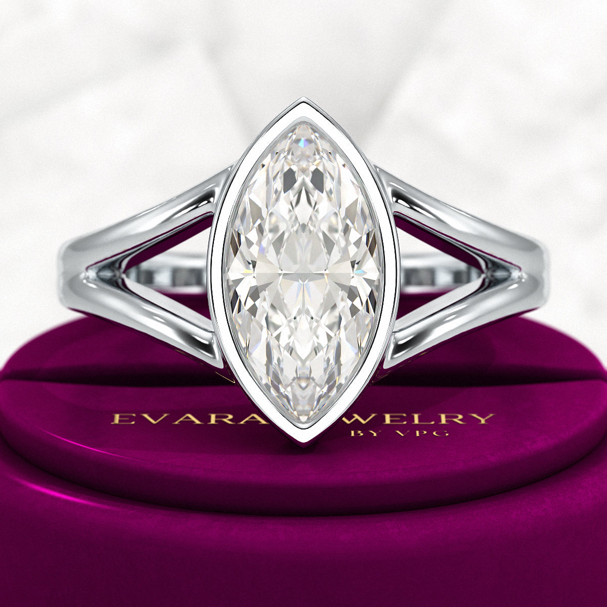 1.50 Carat Marquise Cut Modern Lab Grown Diamond Solitaire Ring - Evara Jewelry LLC