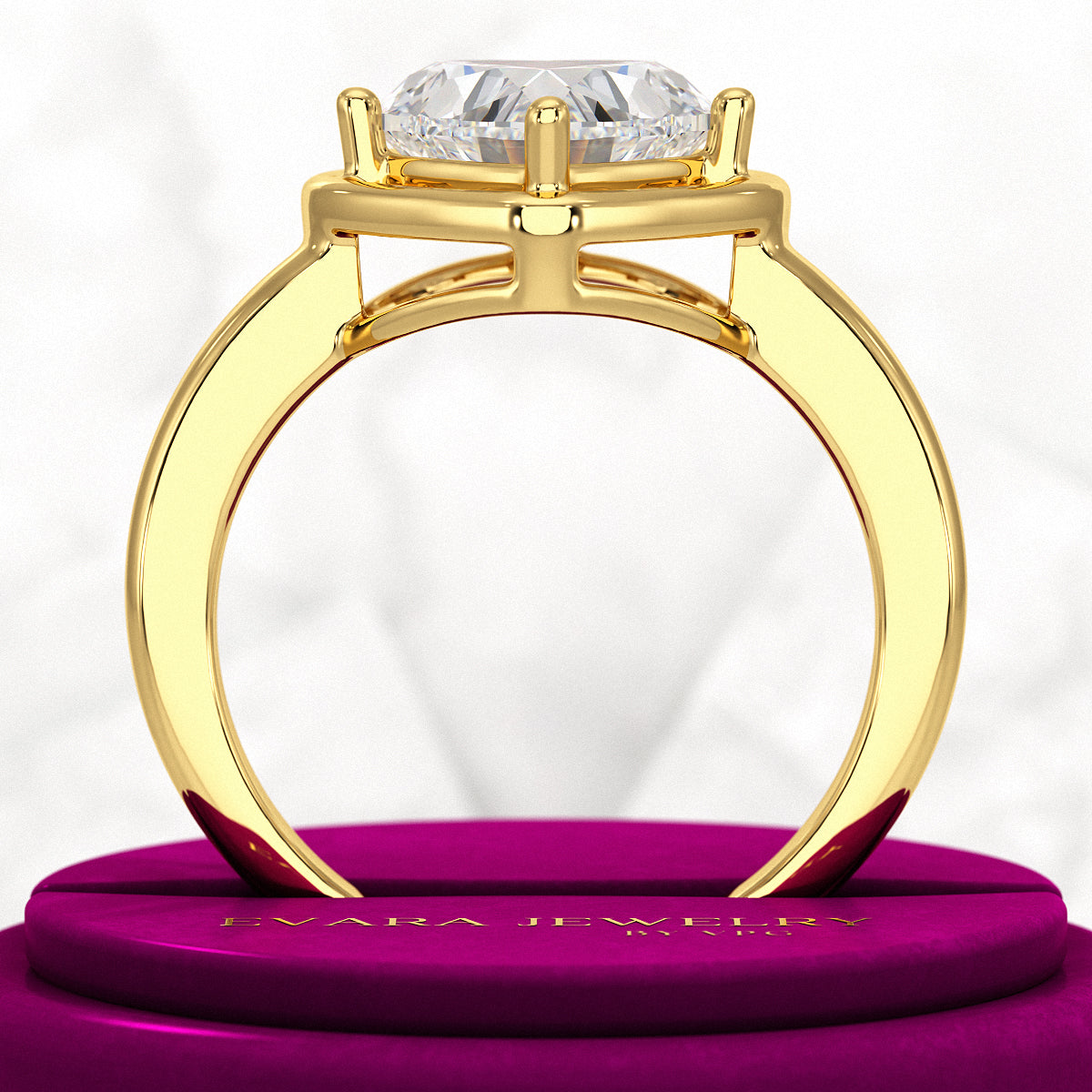 3 Carat Heart Cut Diamond Solitaire Minimalist Engagement Ring - Evara Jewelry LLC