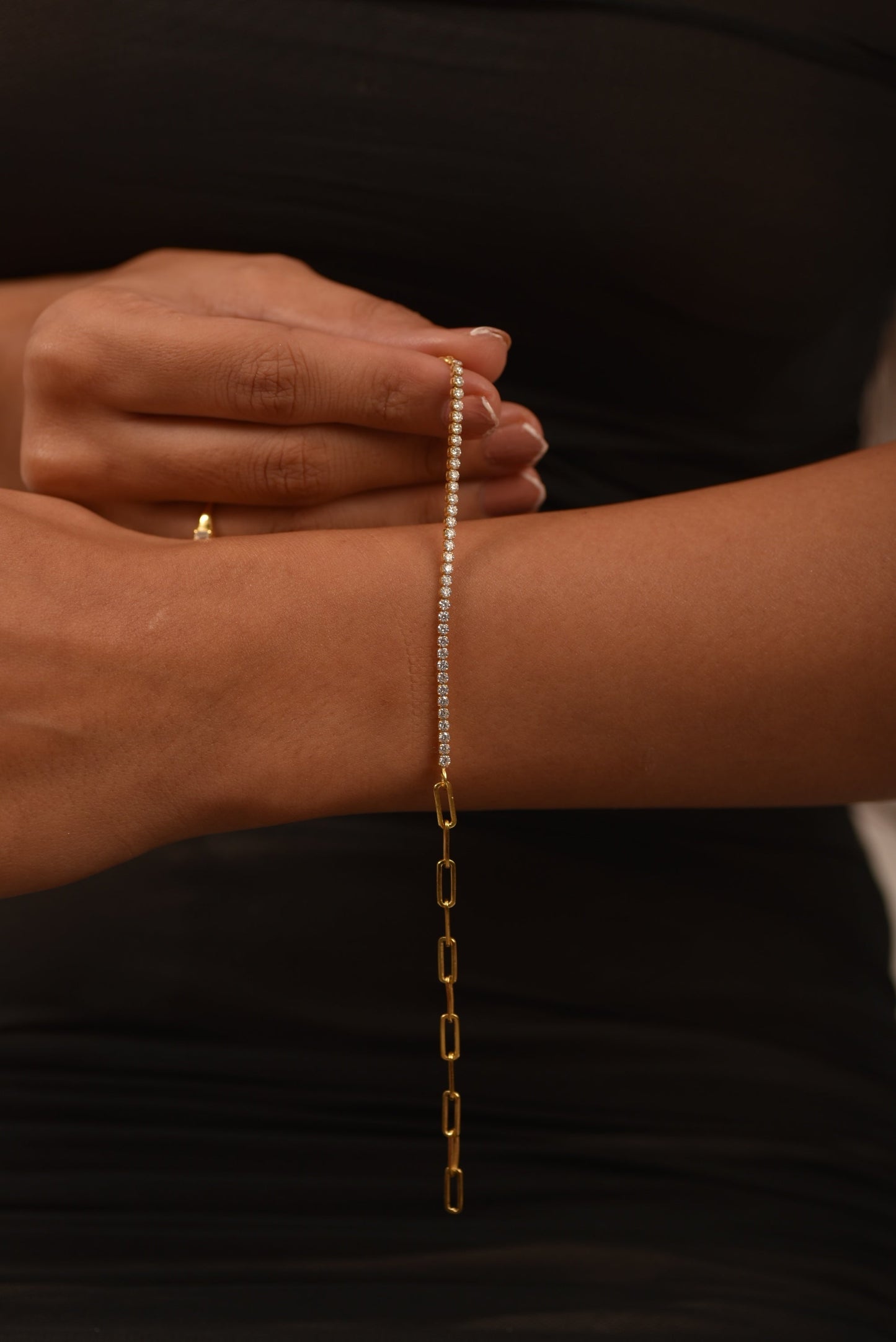 1.38 Carats Diamond & Paperclip 50-50 Tennis Bracelet - Lab Grown Diamond