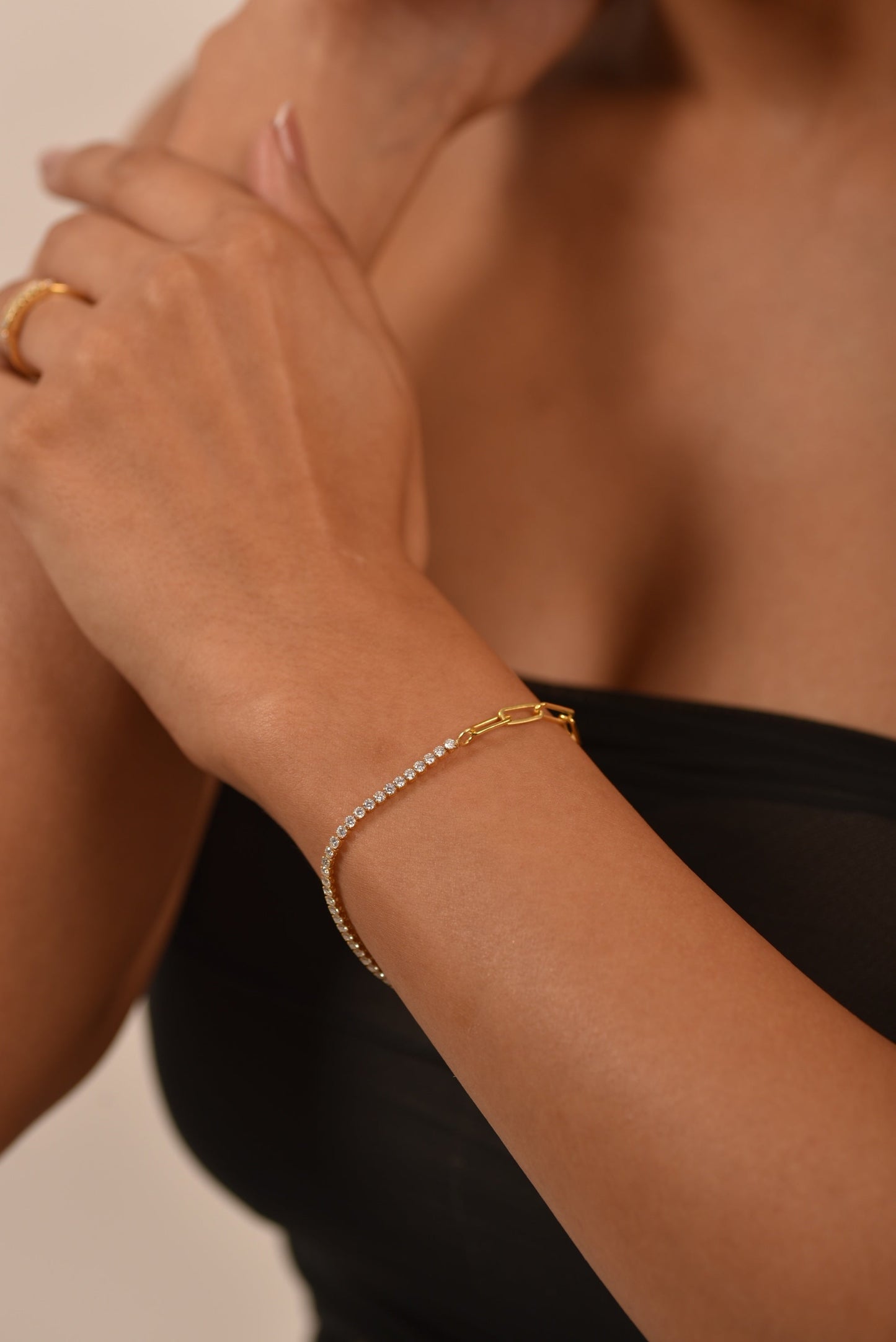 1.38 Carats Diamond & Paperclip 50-50 Tennis Bracelet - Lab Grown Diamond