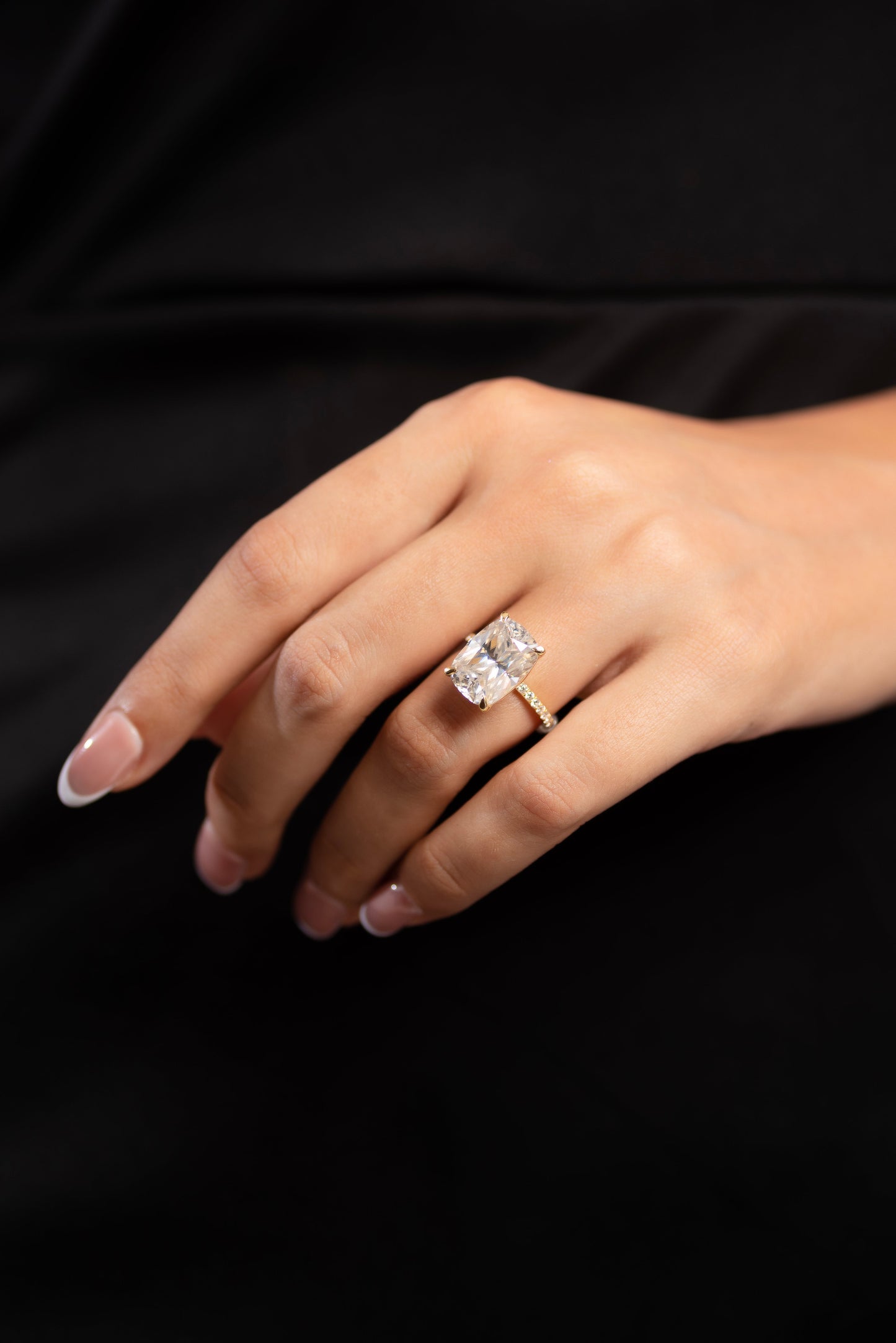 5 Carat Elongated Cushion Cut Diamond Wedding Ring