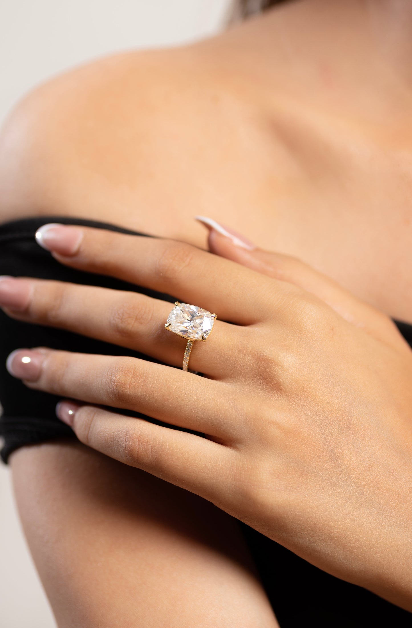 5 Carat Elongated Cushion Cut Diamond Wedding Ring