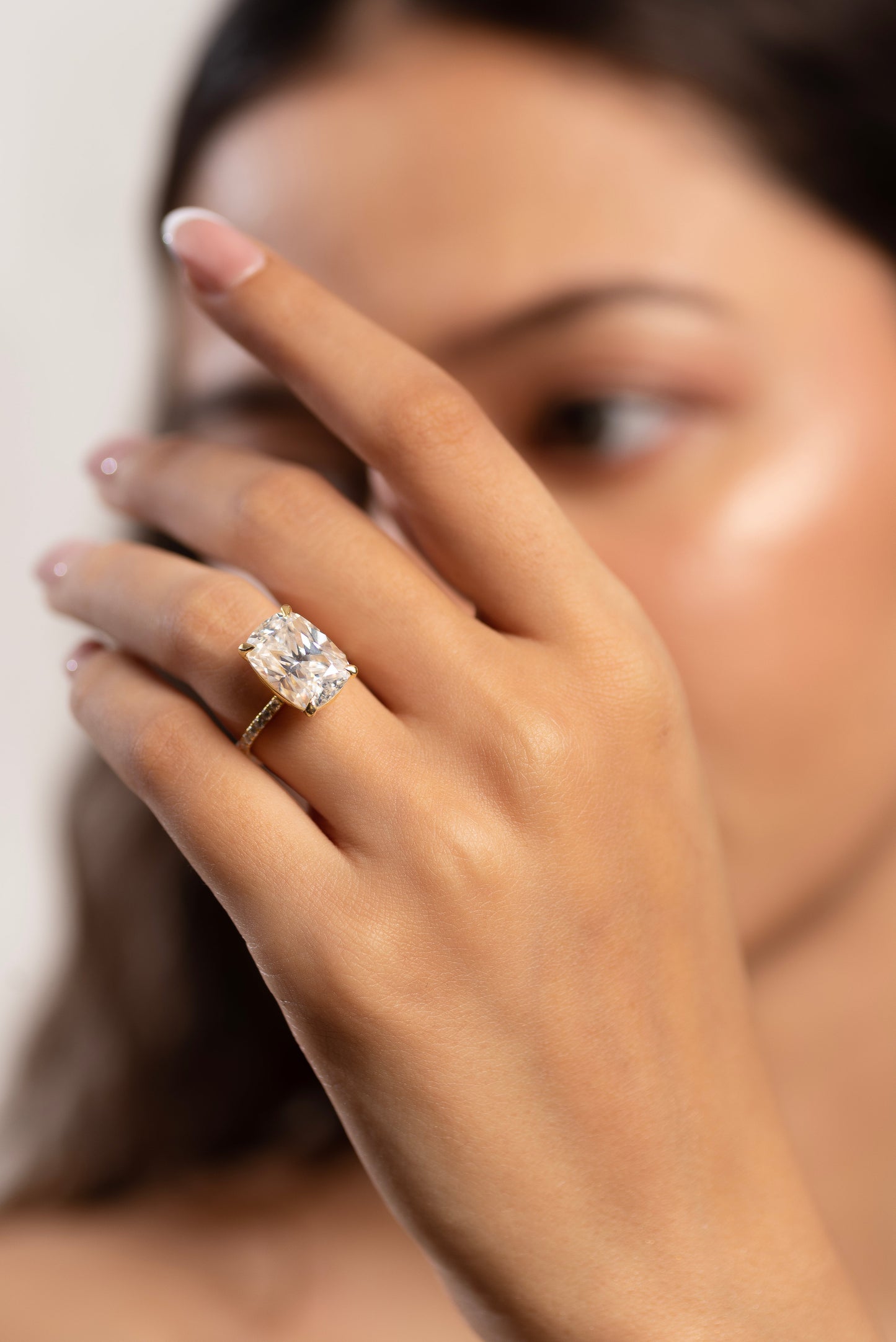 5 Carat Elongated Cushion Cut Diamond Wedding Ring