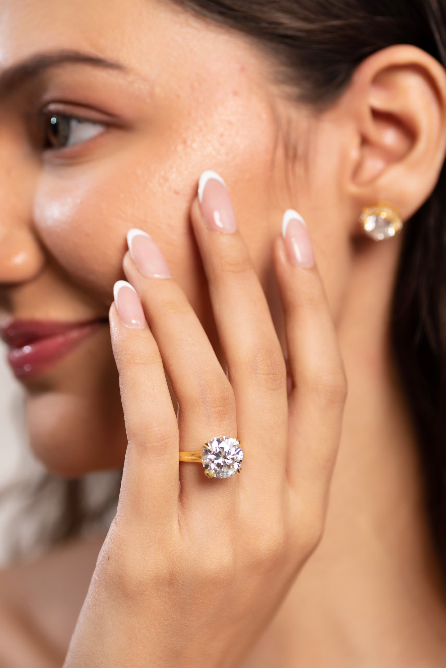 5 Carat Round Cut Lab Grown Diamond Twin Band Engagement Ring