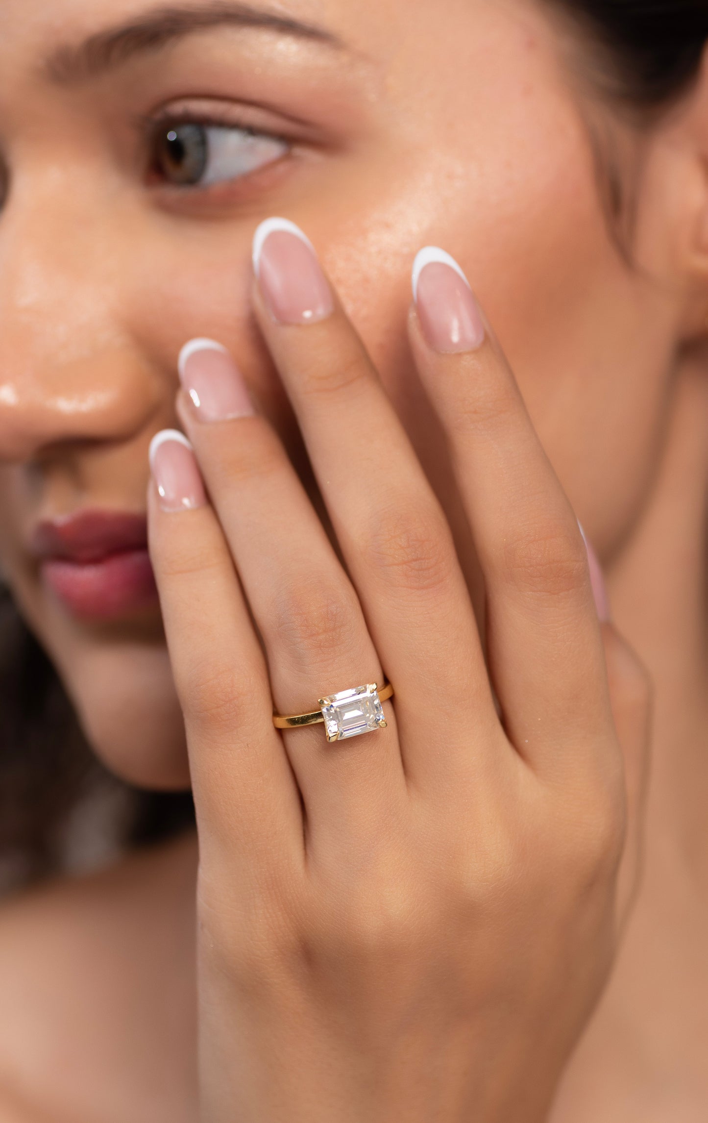 3.00 Carat Emerald Cut East West Diamond Proposal Ring