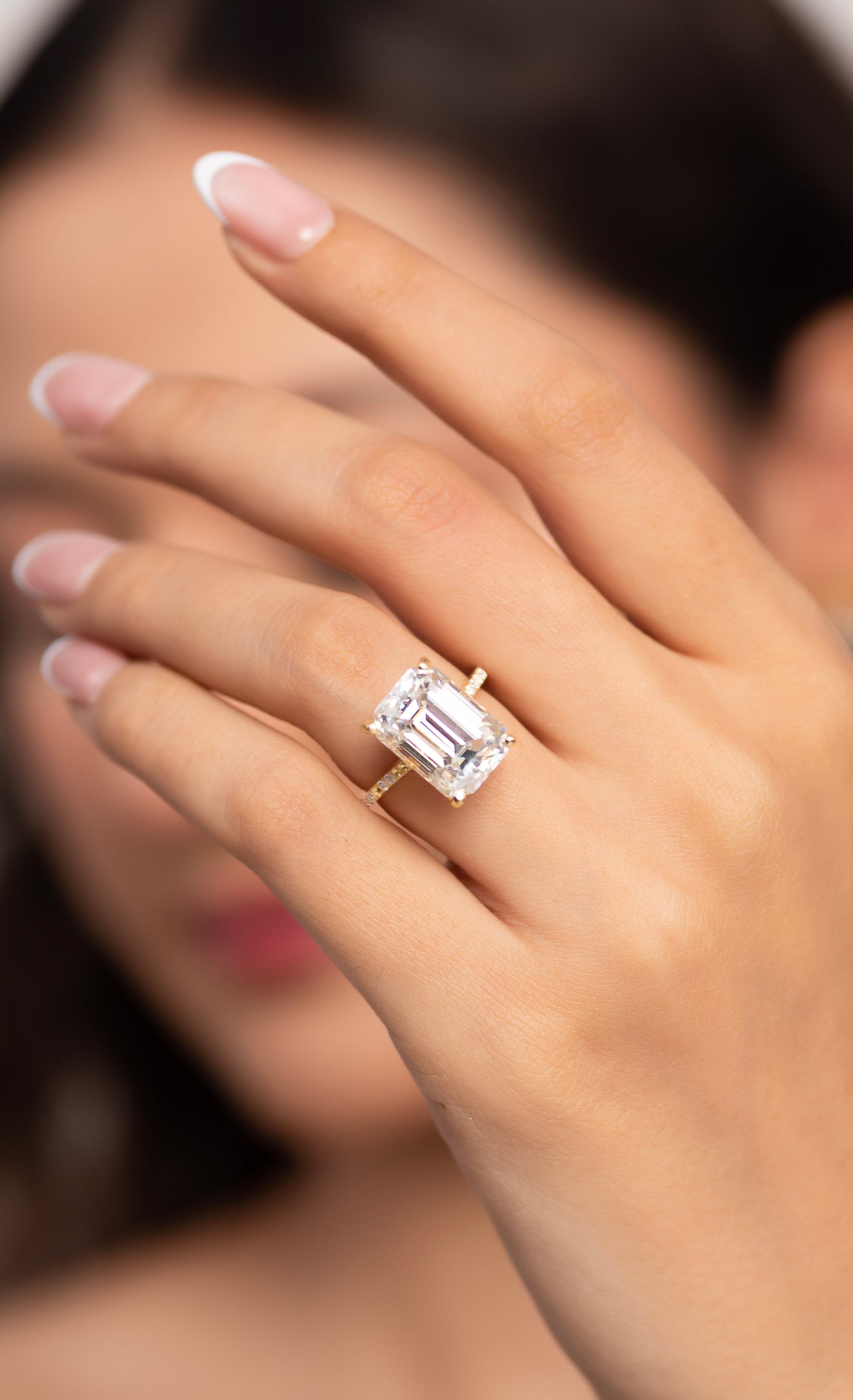 8 Carat Emerald Cut Diamond Engagement Ring