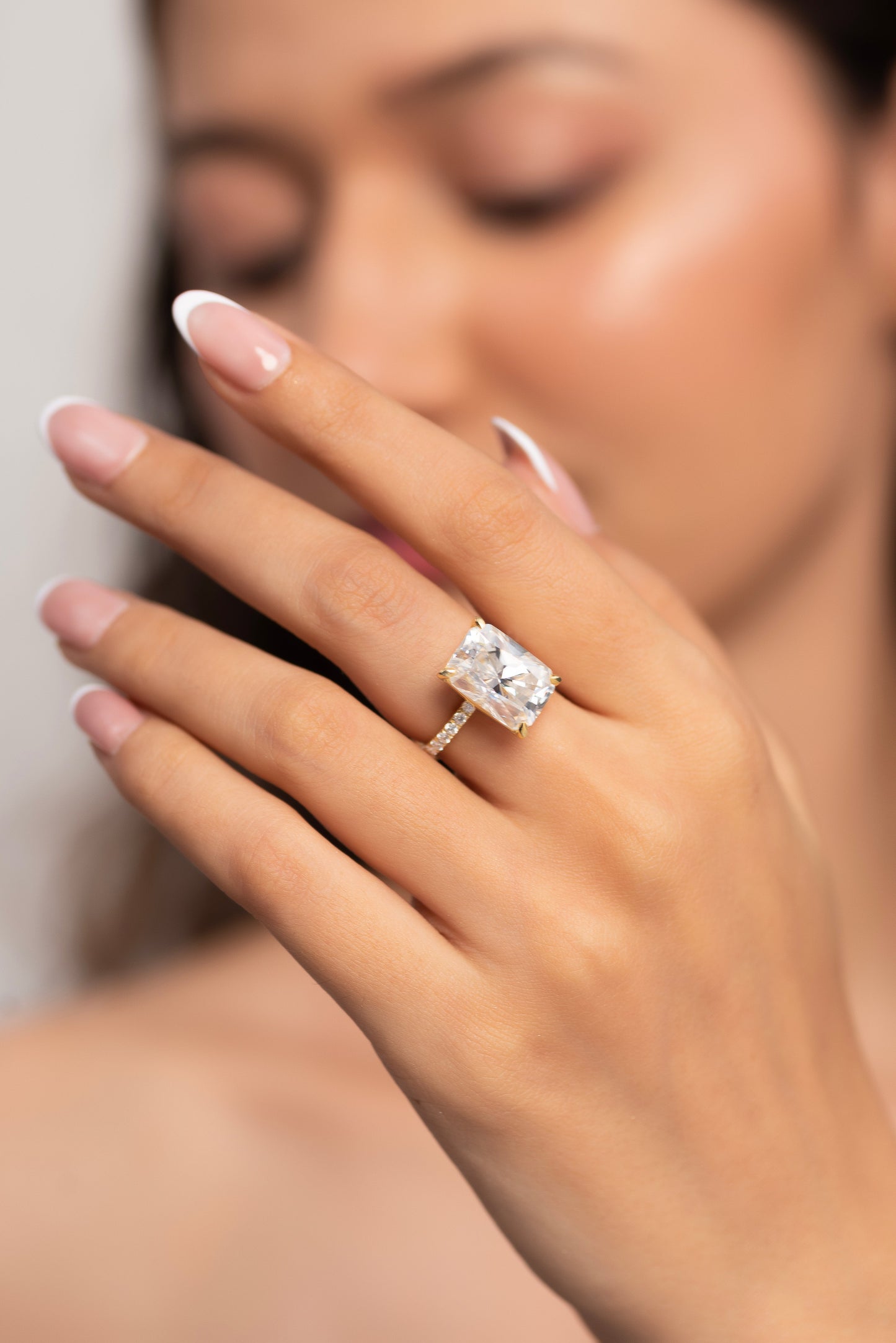 HUGE 10 Carat Radiant Cut Diamond Engagement Ring