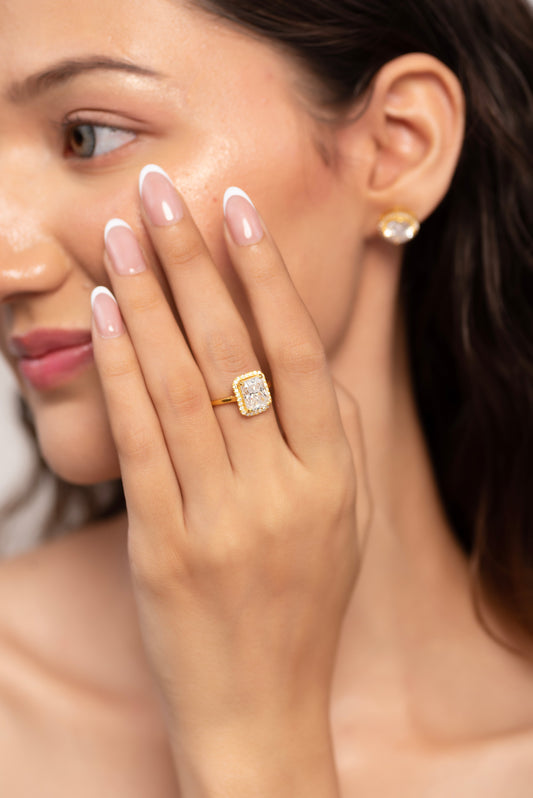 2.50 Carat Radiant Cut Diamond Halo Engagement Ring