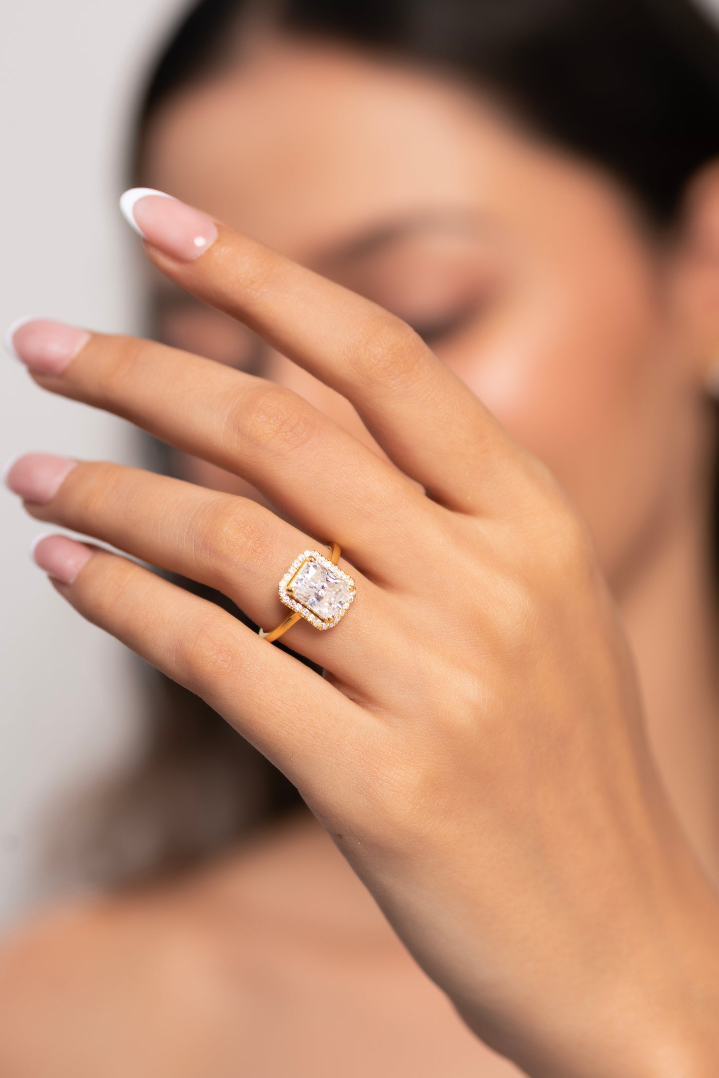 2.50 Carat Radiant Cut Diamond Halo Engagement Ring