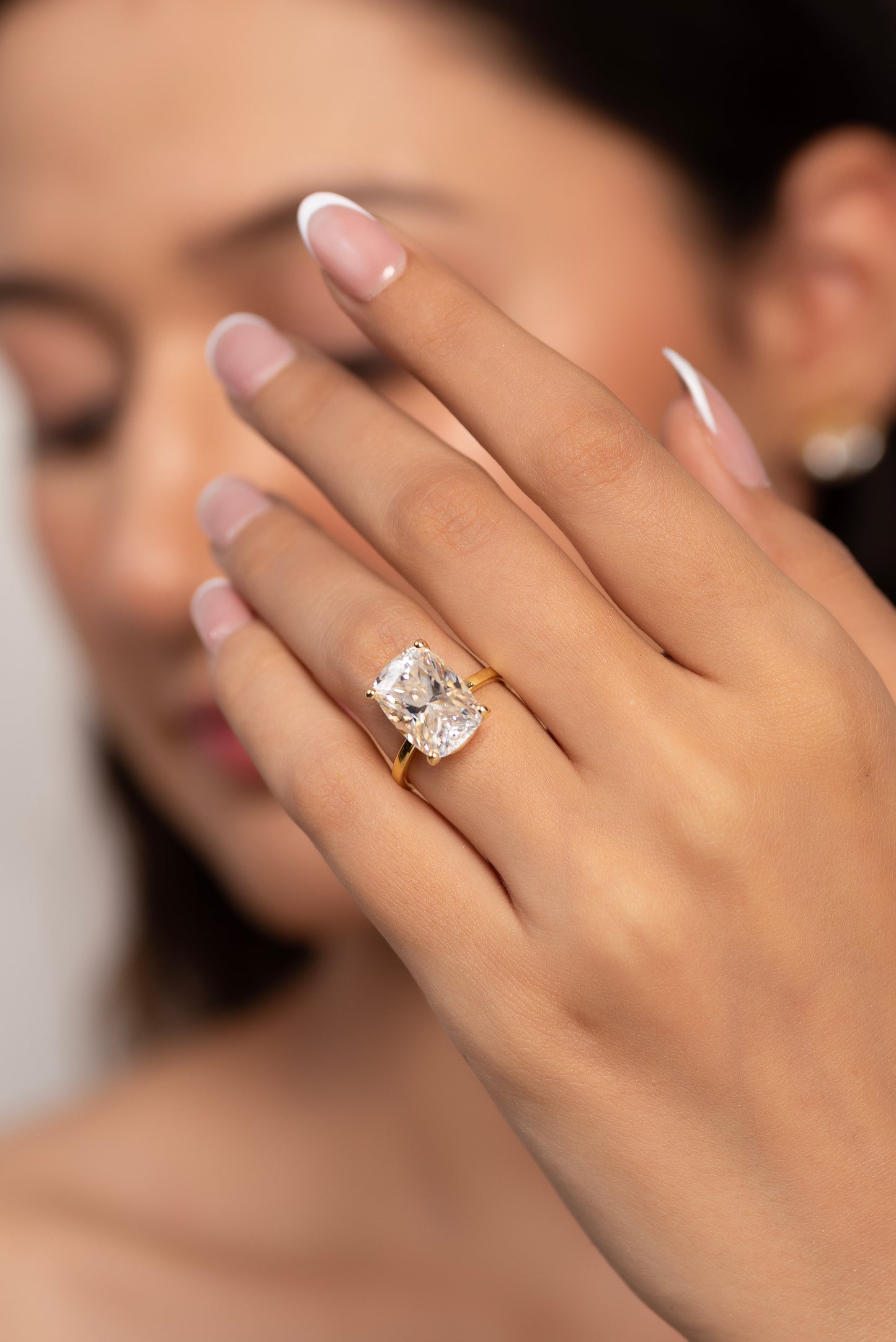 7 Carat Elongated Cushion Cut Diamond Engagement Ring