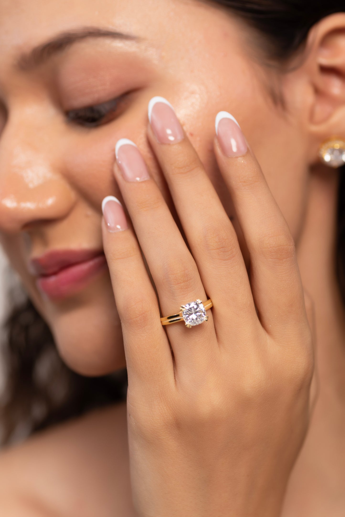 2 Carat Cushion Cut Lab Grown Diamond Twin Band Engagement Ring