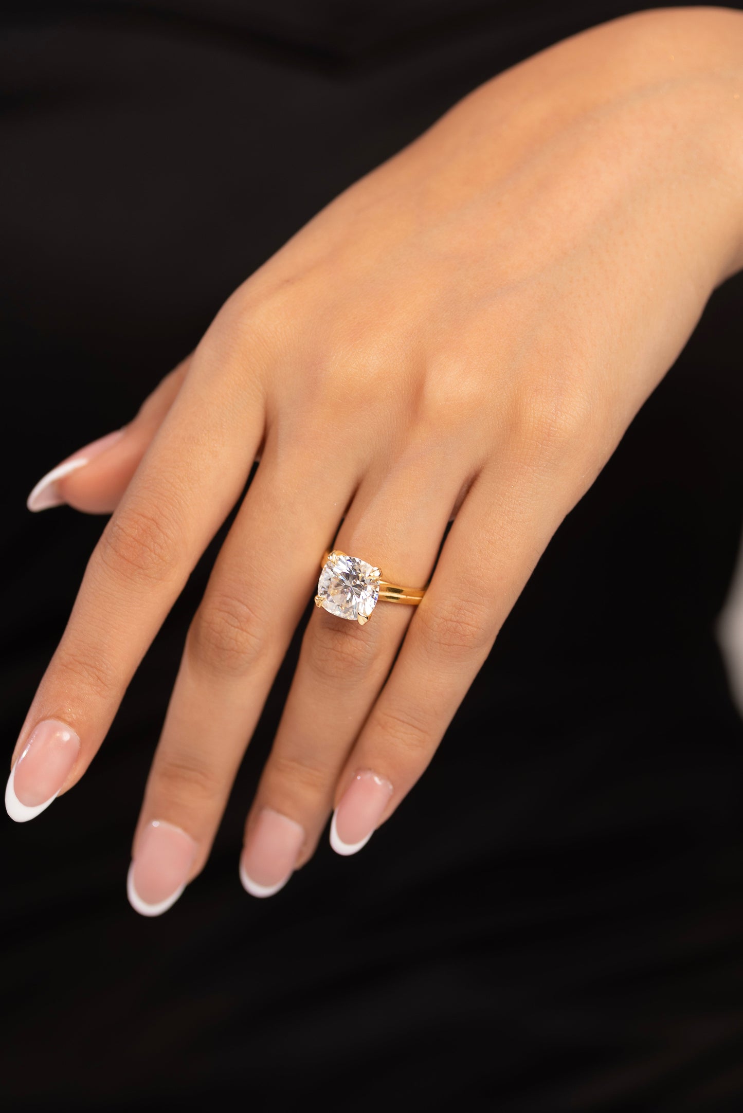 5 Carat Cushion Cut Lab Grown Diamond Twin Band Engagement Ring