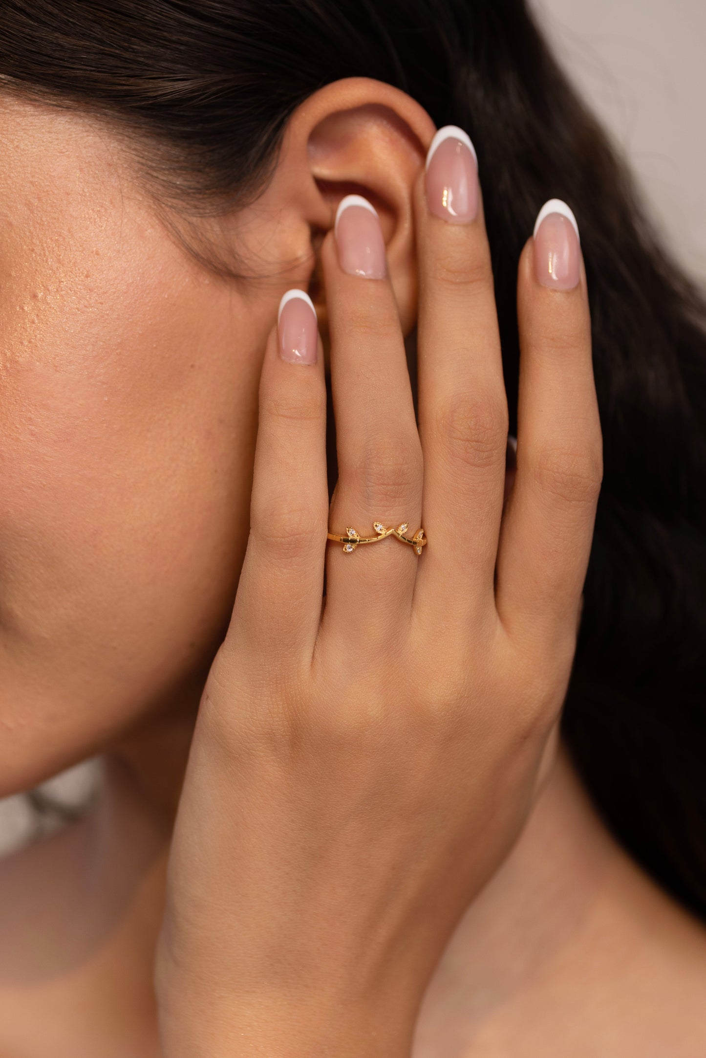 Nature Inspired Diamond Twig Stacking Ring