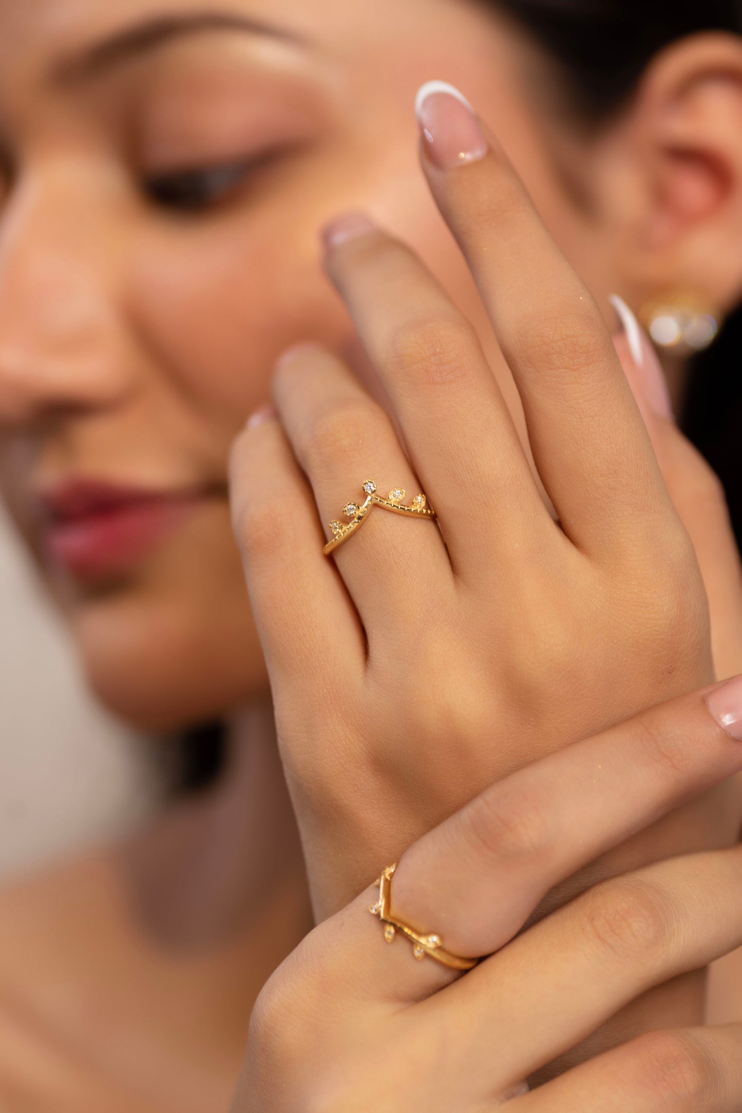 Chevron Nature Insipred Twig Stacking Ring