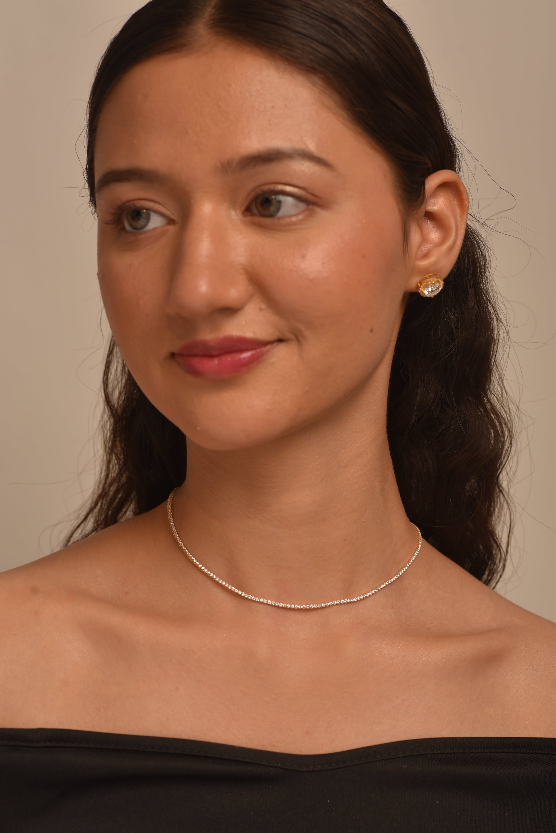 Luxury Diamond Tennis Necklace - 14K/18K White Gold Lab Grown Diamond Choker - Evara Jewelry LLC