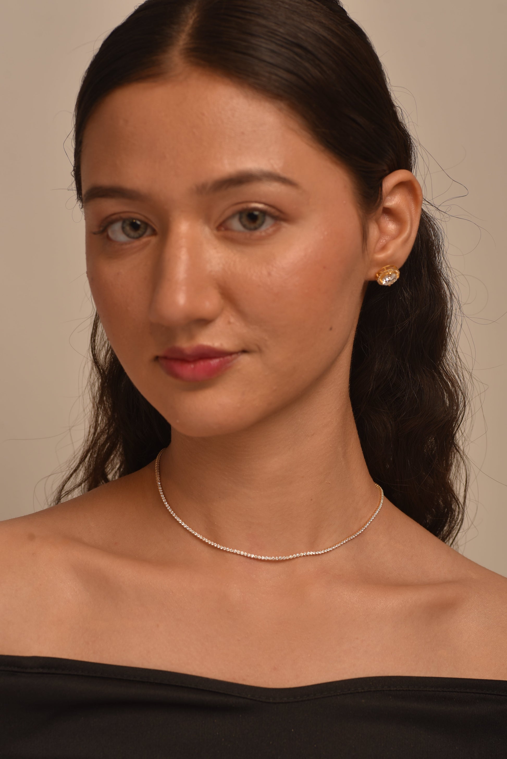Luxury Diamond Tennis Necklace - 14K/18K White Gold Lab Grown Diamond Choker - Evara Jewelry LLC