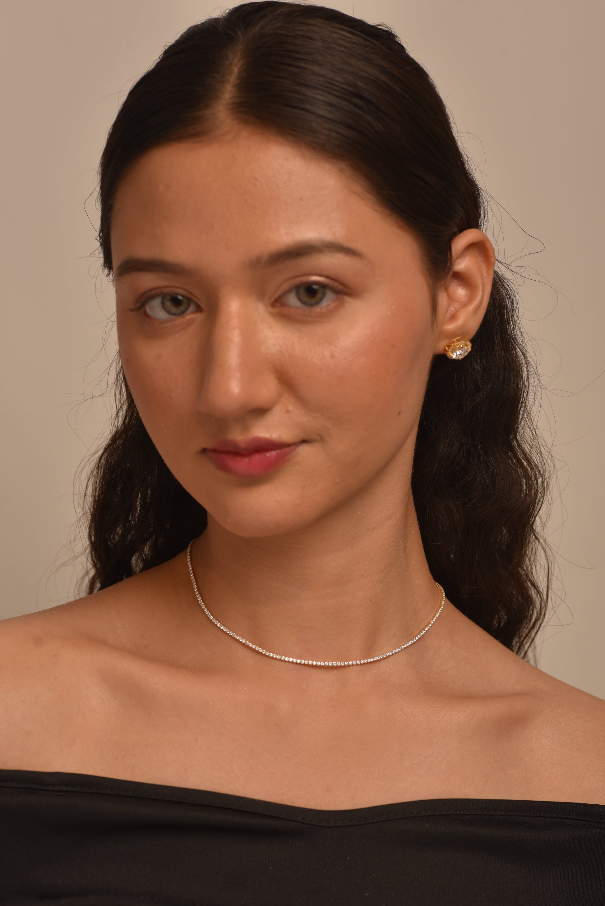 Luxury Diamond Tennis Necklace - 14K/18K White Gold Lab Grown Diamond Choker - Evara Jewelry LLC