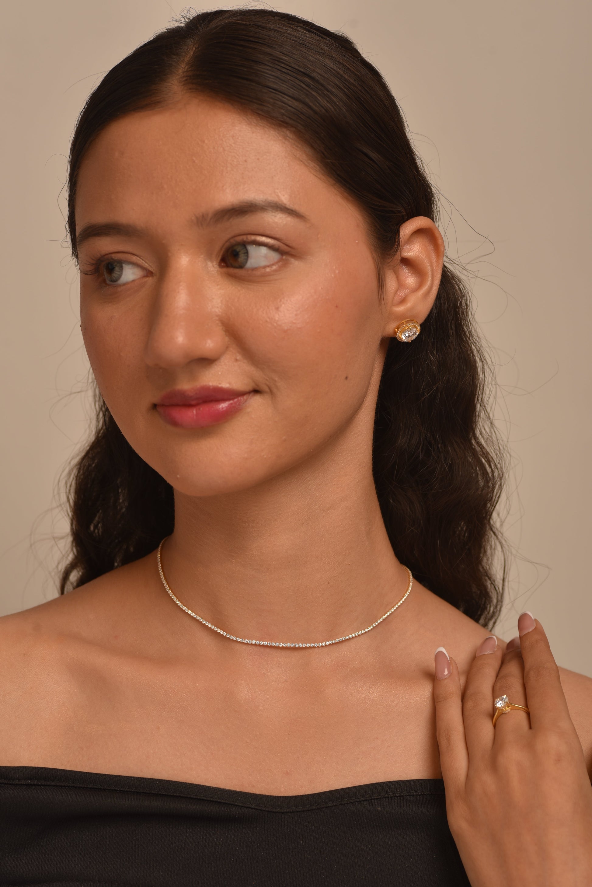 Luxury Diamond Tennis Necklace - 14K/18K White Gold Lab Grown Diamond Choker - Evara Jewelry LLC