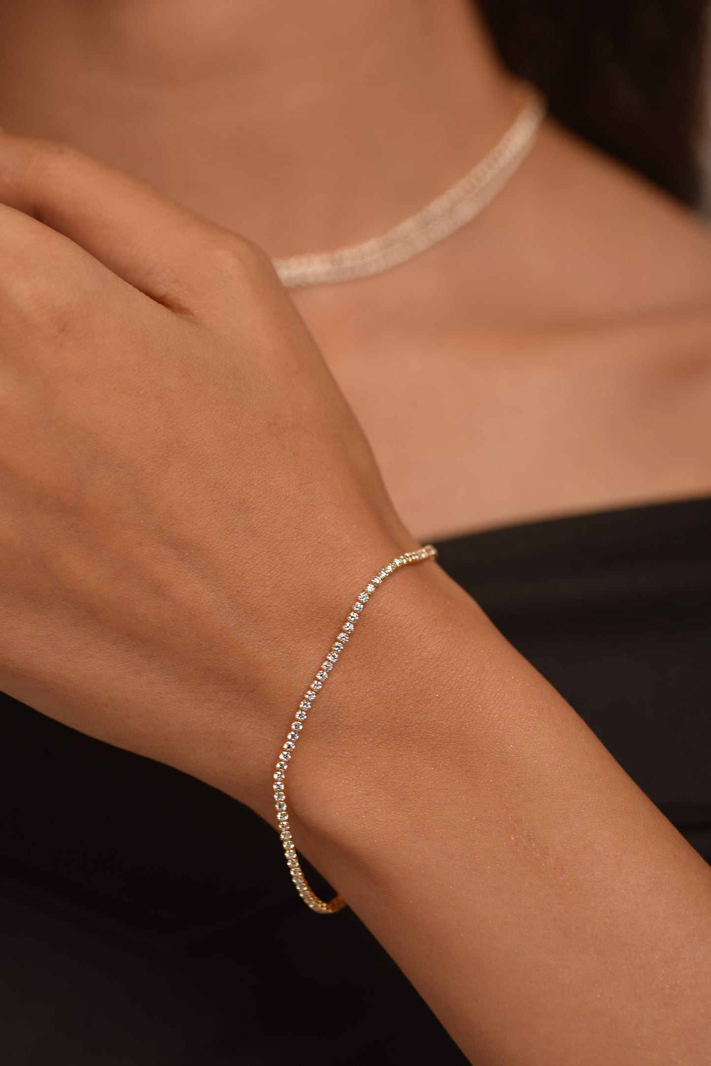 1.72 Carat 14K Gold Dainty Diamond Tennis Bracelet - Evara Jewelry LLC