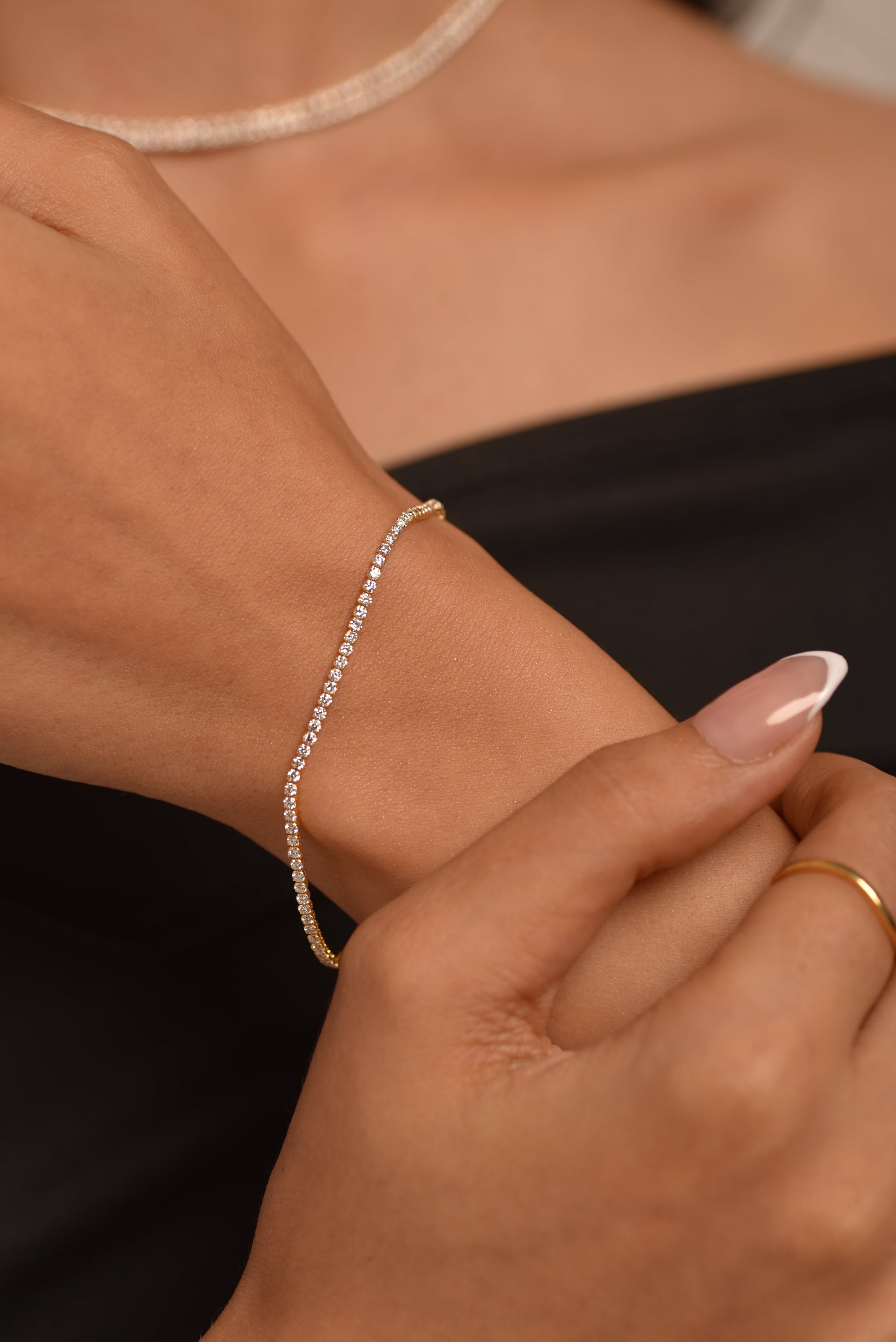 1.72 Carat 14K Gold Dainty Diamond Tennis Bracelet - Evara Jewelry LLC