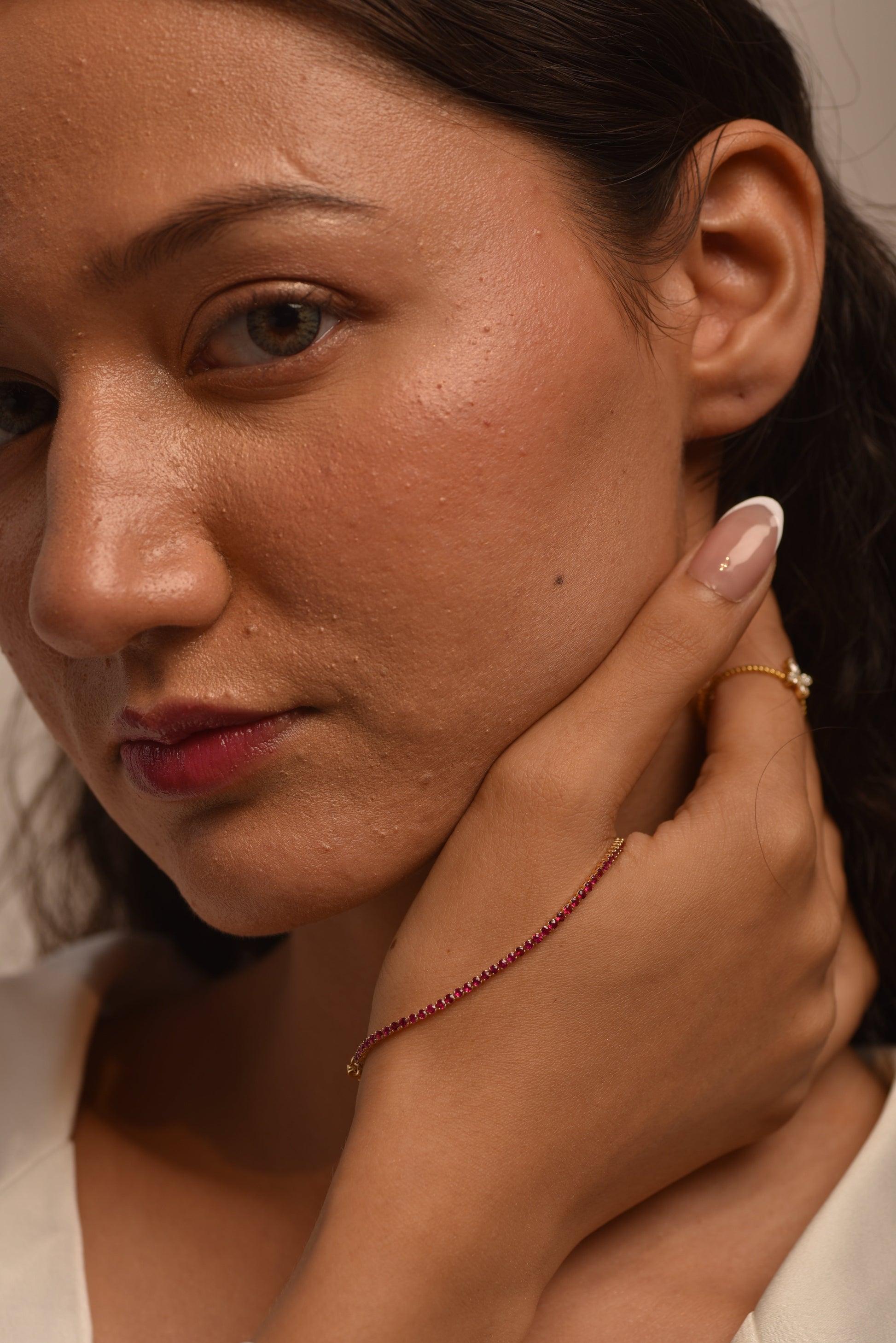 Natural Ruby Tennis Bracelet in 14K/18K Gold / July Birthstone Bracelet - Evara Jewelry LLC