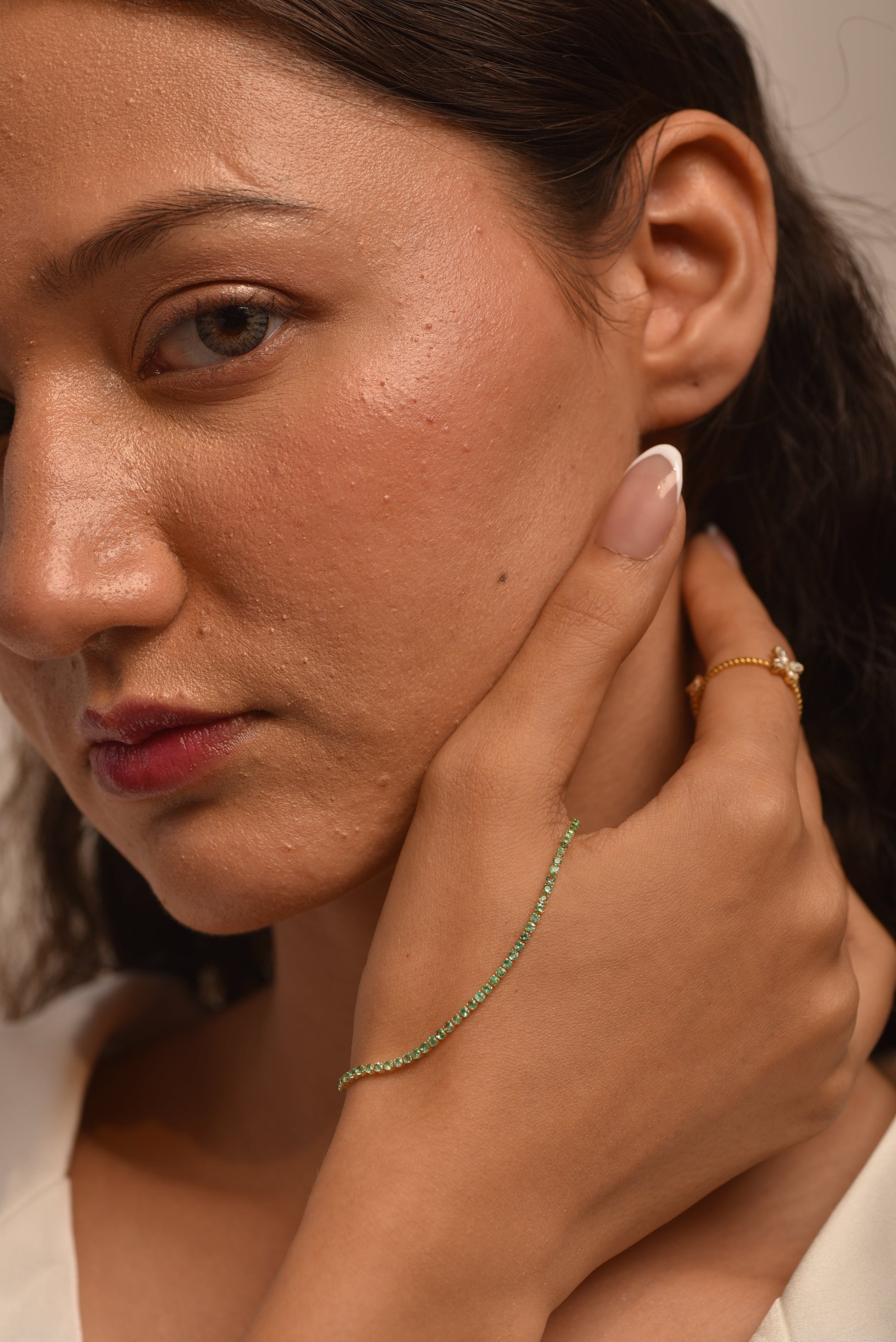 Natural Emerald Tennis Bracelet in 14K/18K Gold / May Birthstone Bracelet - Evara Jewelry LLC