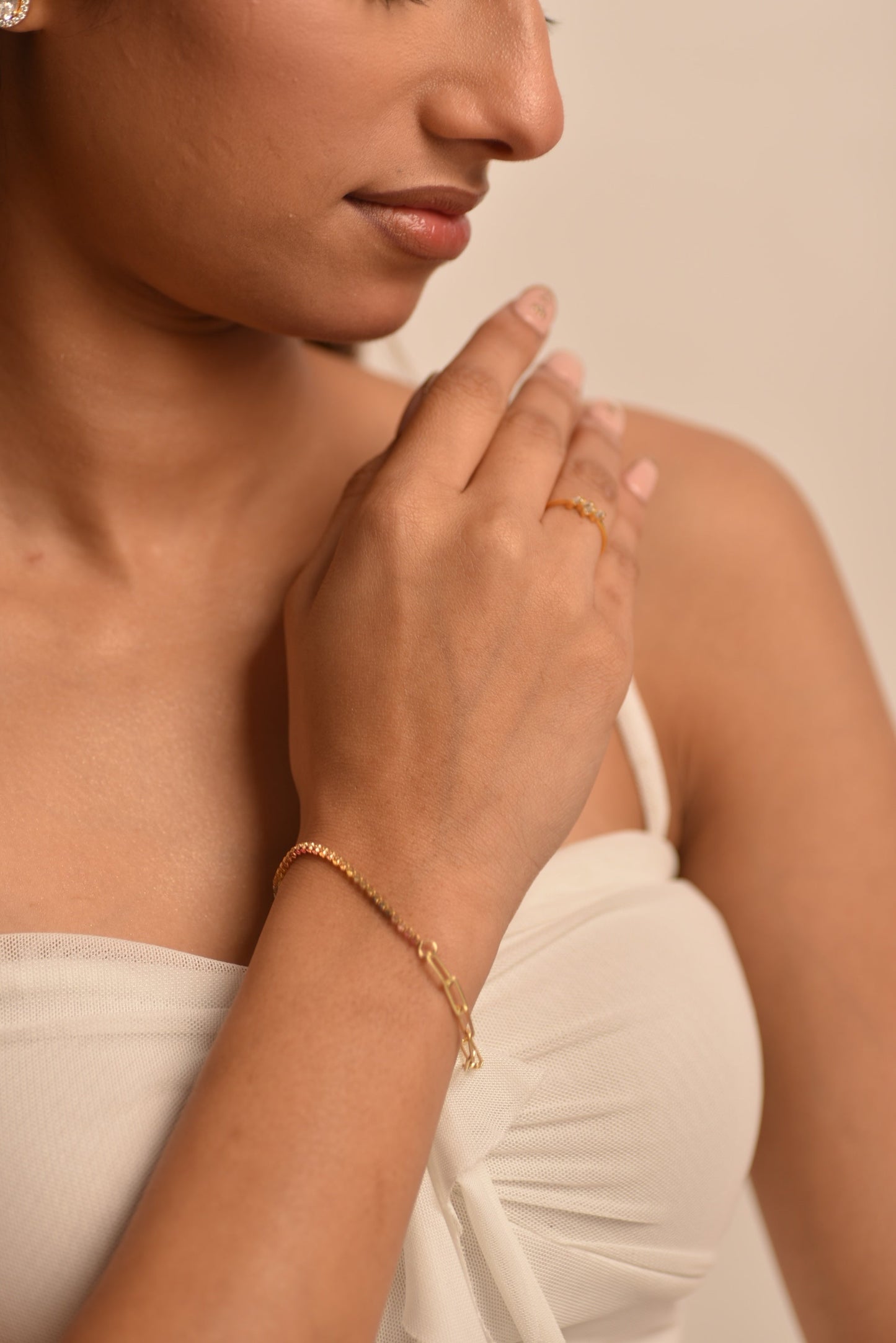 1.36 Carat Natural Rainbow Sapphire Paperclip 50-50 Tennis Bracelet