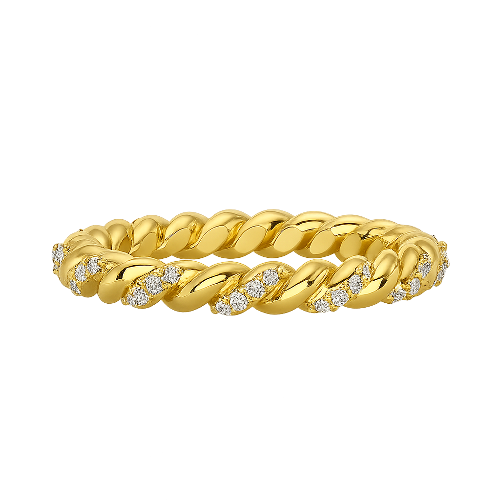 Diamond Stacking Band Ring with Brilliant Cut Round Lab Grown Diamonds