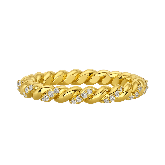 Diamond Stacking Band Ring with Brilliant Cut Round Lab Grown Diamonds