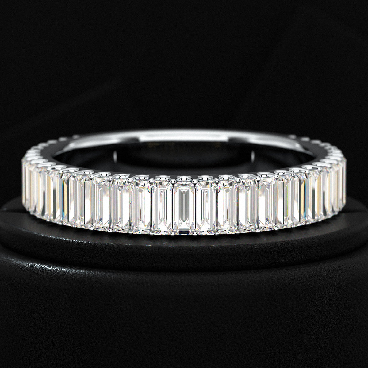 2 Carat Baguette Cut Minimalist Eternity Band - Evara Jewelry LLC