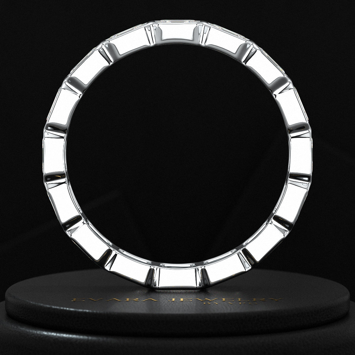 2.25 Carat Emerald Cut Bezel Set Lab Grown Diamond Eternity Band - Evara Jewelry LLC