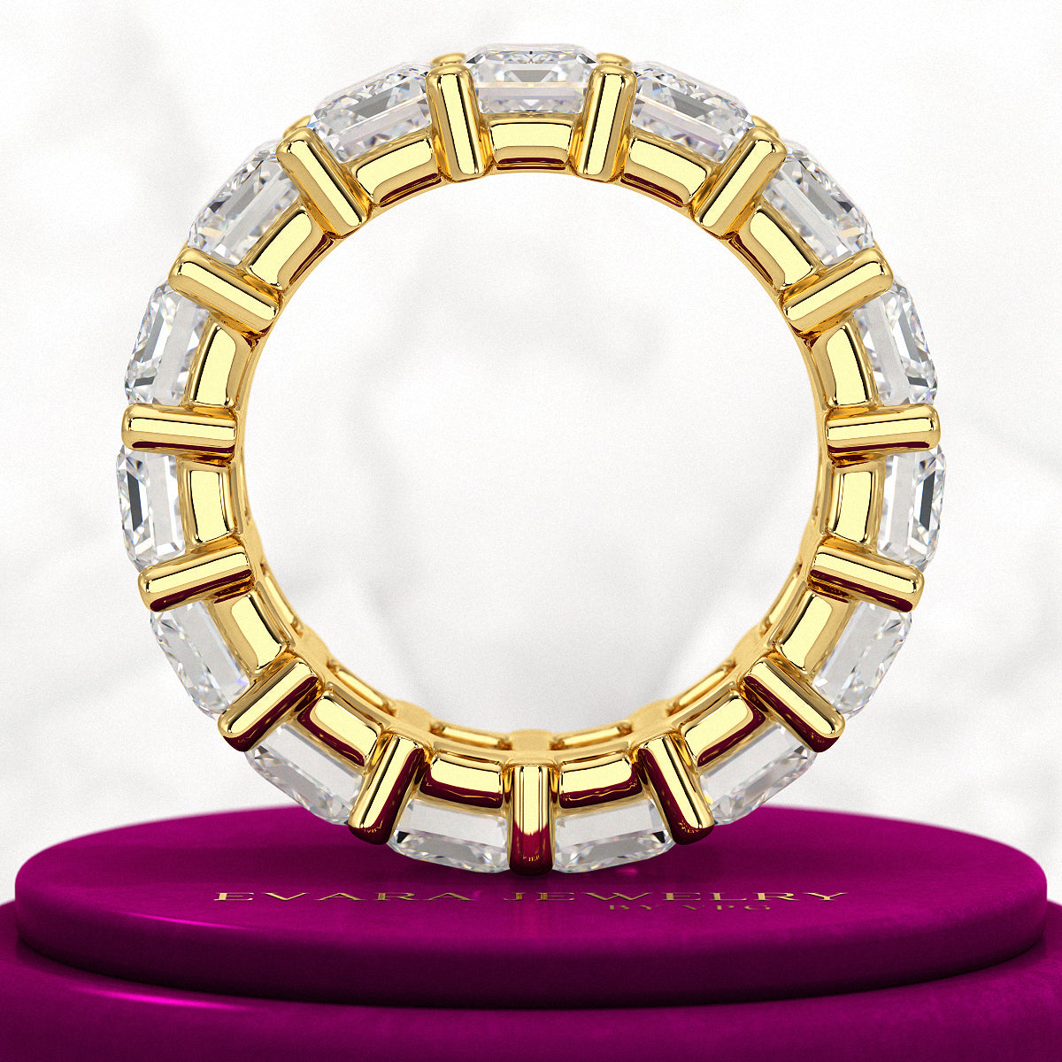 12 Carat Emerald Cut Lab Grown Diamond Eternity Band - Evara Jewelry LLC
