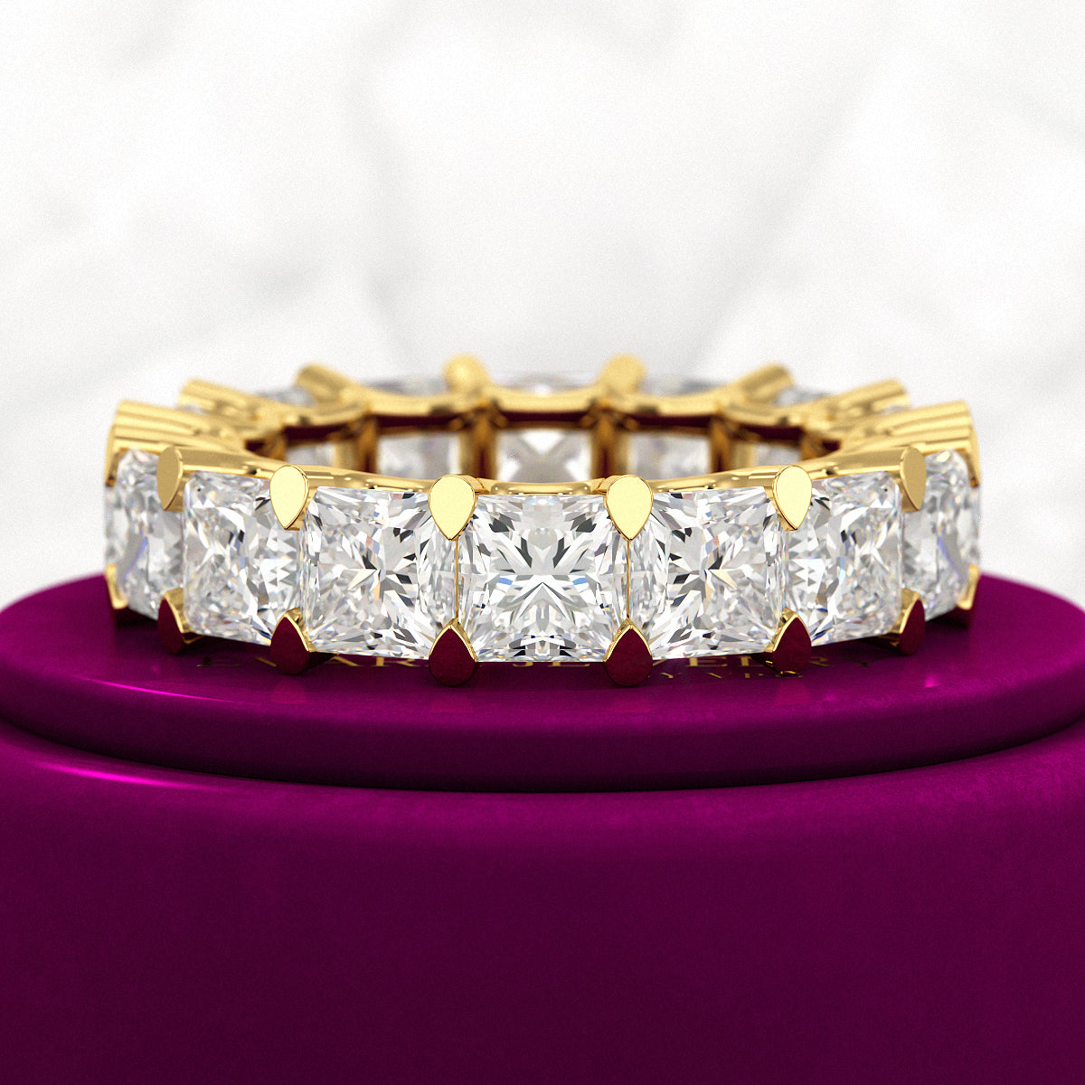9.40 Carats Princess Cut Lab Grown Diamond Eternity Band - Evara Jewelry LLC