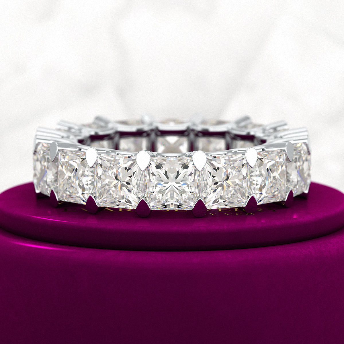9.40 Carats Princess Cut Lab Grown Diamond Eternity Band - Evara Jewelry LLC