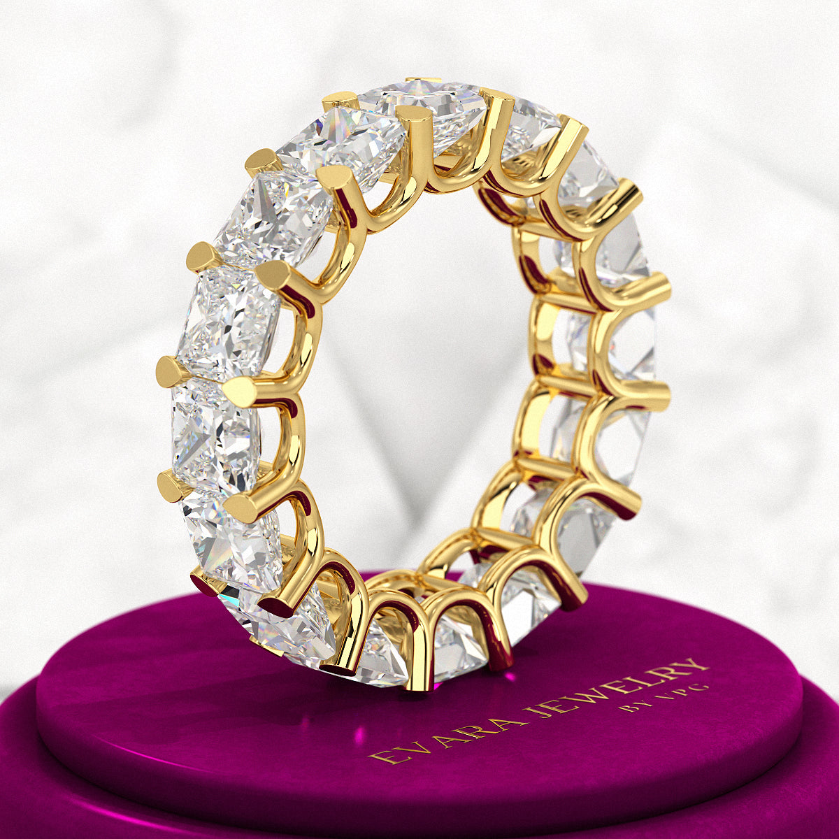 9.40 Carats Princess Cut Lab Grown Diamond Eternity Band - Evara Jewelry LLC