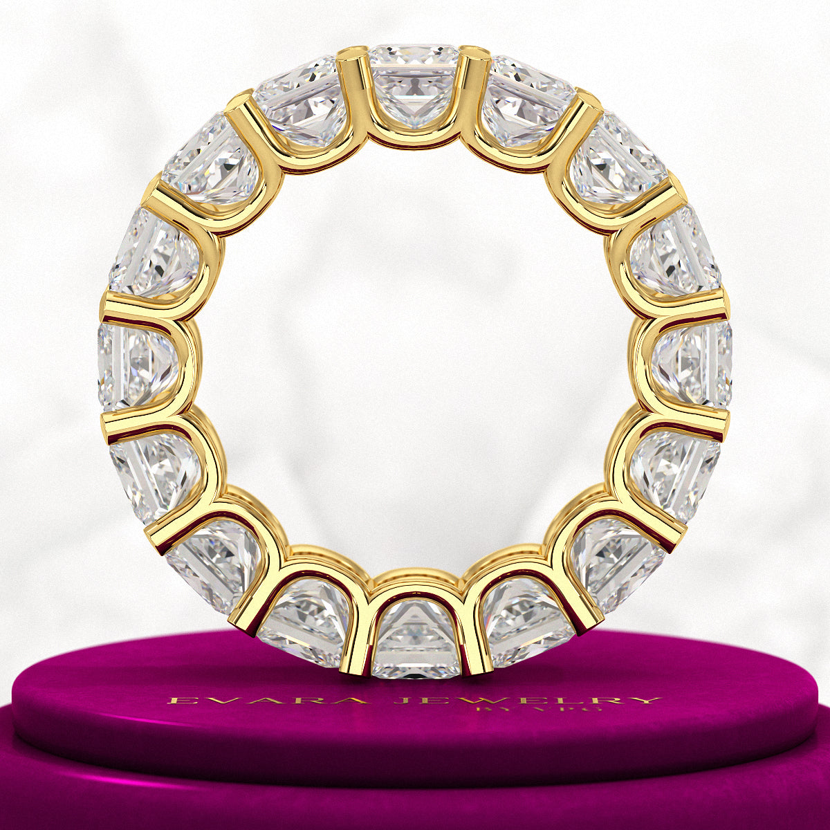 9.40 Carats Princess Cut Lab Grown Diamond Eternity Band - Evara Jewelry LLC