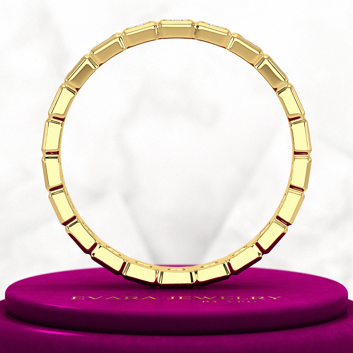 Bezel Set Eternity Band with Princess Cut Lab Grown Diamonds - Evara Jewelry LLC