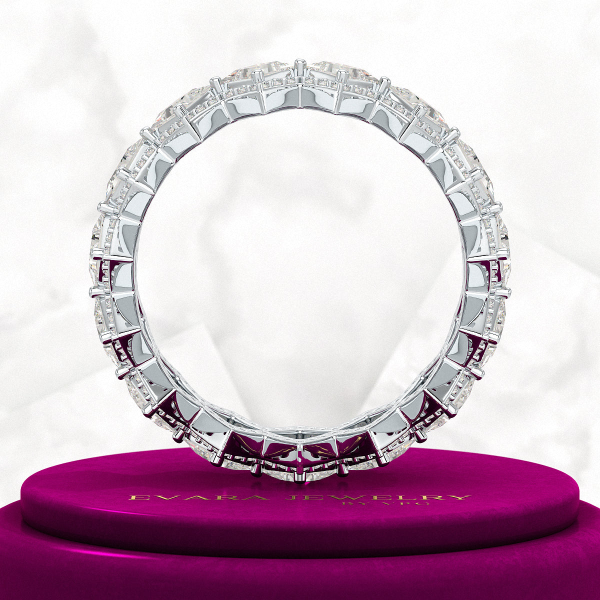 Princess Cut Luxury Diamond Wedding Band - Evara Jewelry LLC