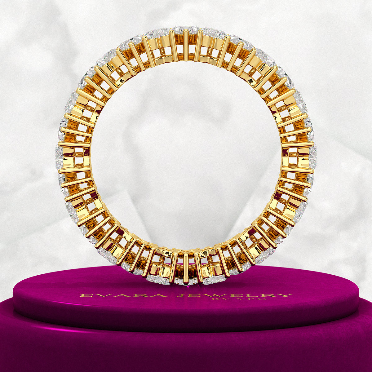 2.80 Carats Heart Cut Diamond Wedding Band - Evara Jewelry LLC