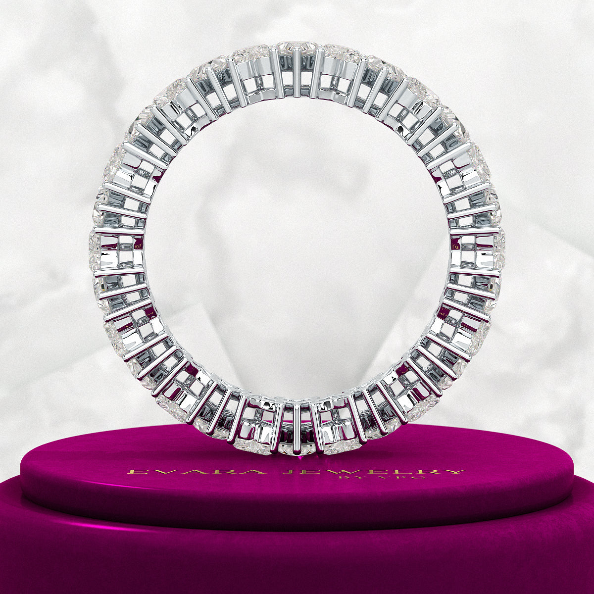 2.80 Carats Heart Cut Diamond Wedding Band - Evara Jewelry LLC