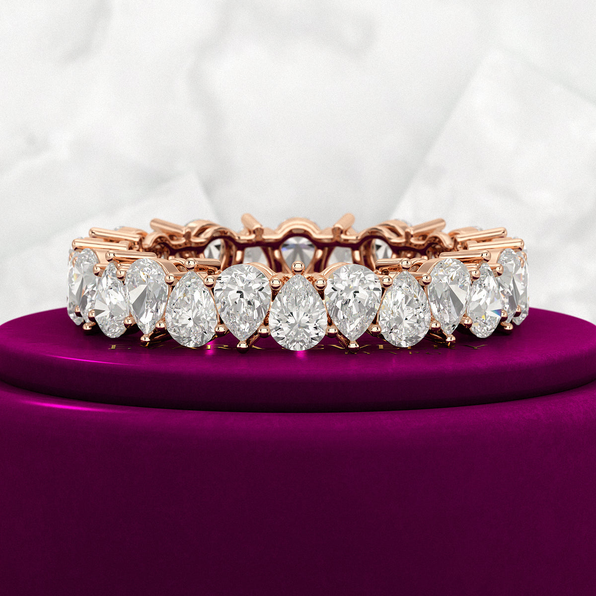 5 Carat Pear Cut Diamond Eternity Band - Evara Jewelry LLC